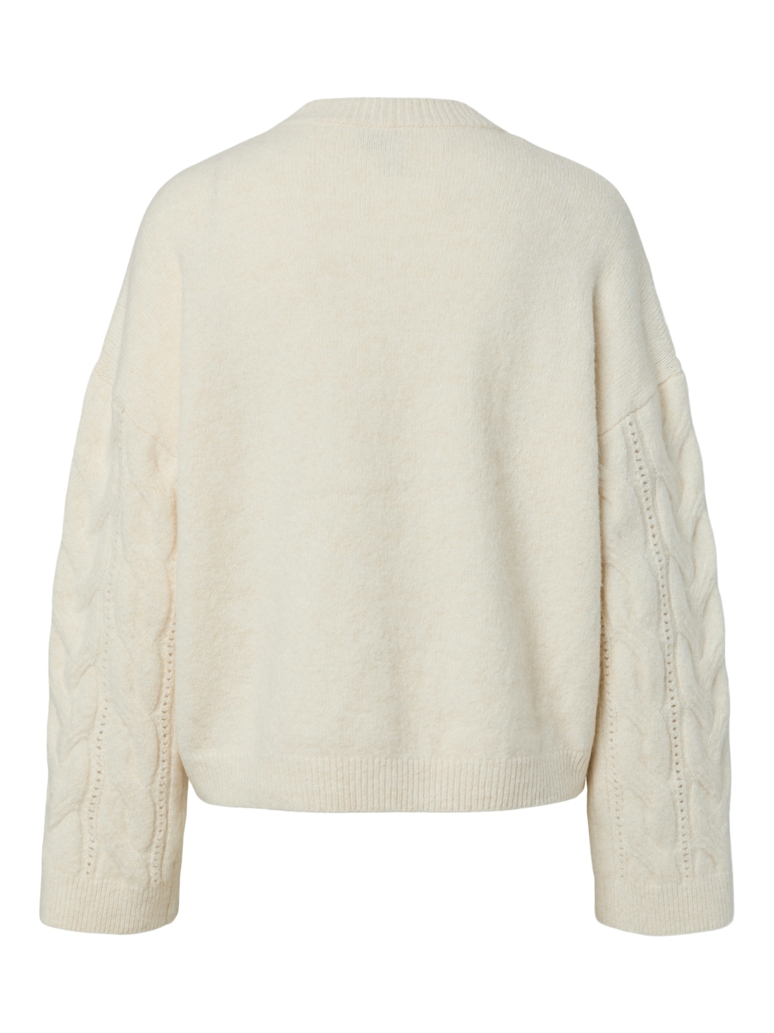 pieces Pull en tricot »PCKATHY LS O-NECK CABLE KNIT NOOS BC« Mélange de matériaux, motif en tricot torsadé