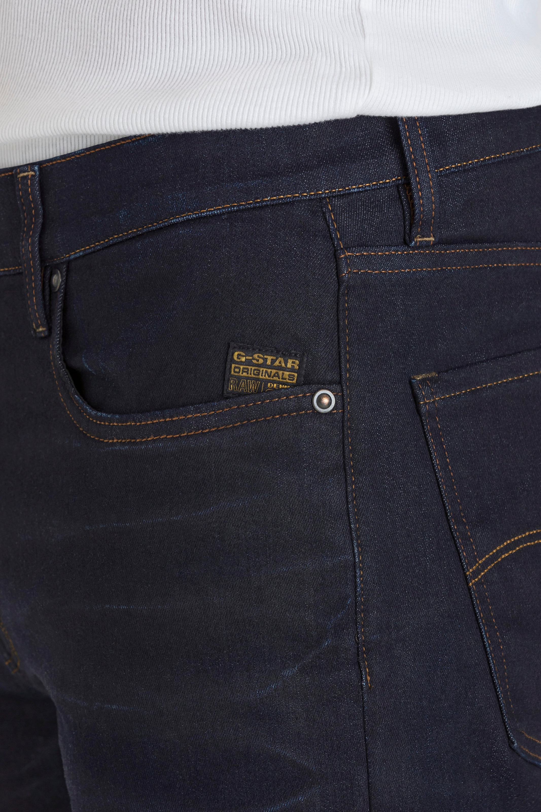 G-STAR Straight-Jeans »Mosa Straight« mit hellen Nähten