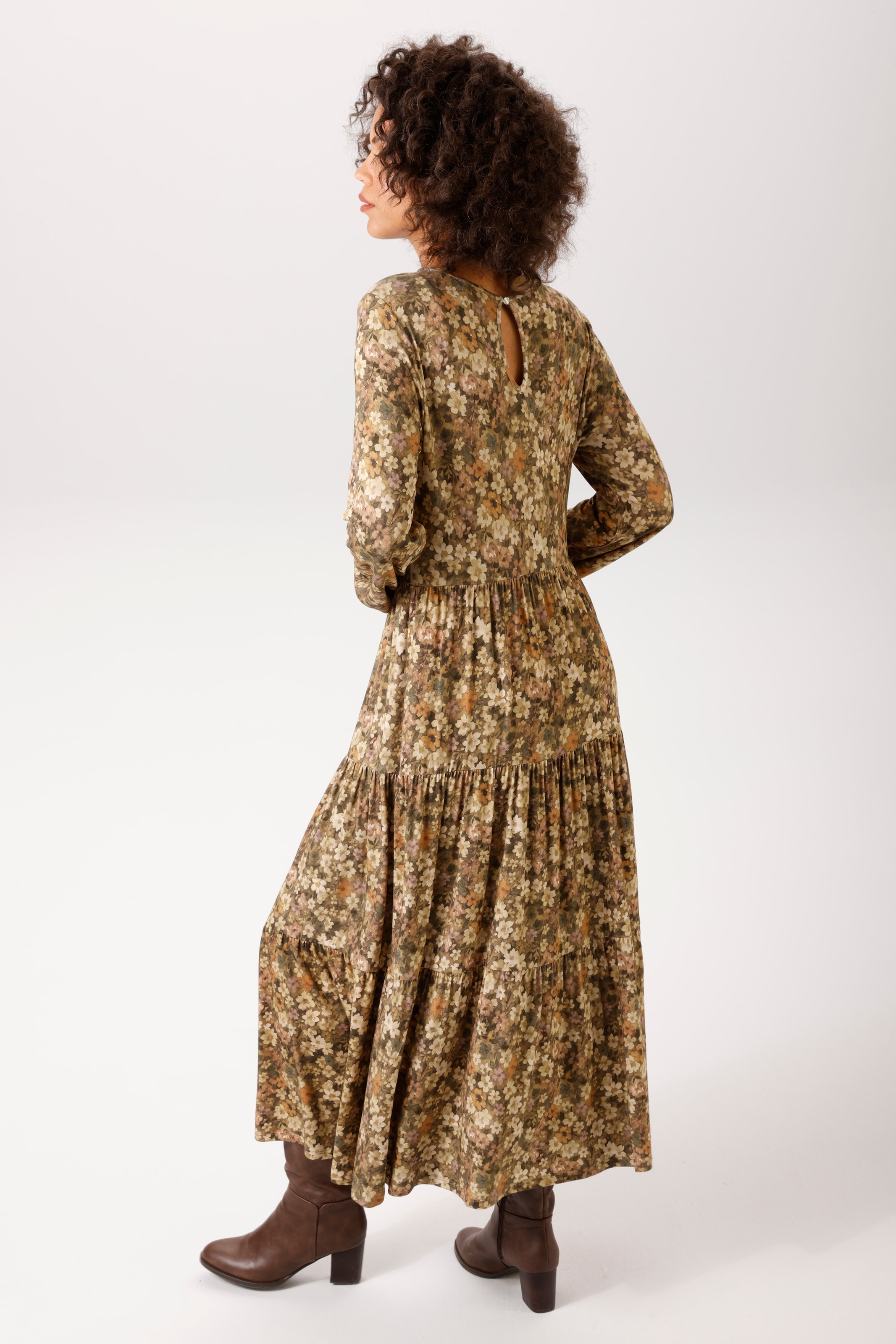 Aniston CASUAL Robe midi - imprimé allover de petites fleurs - NOUVELLE COLLECTION