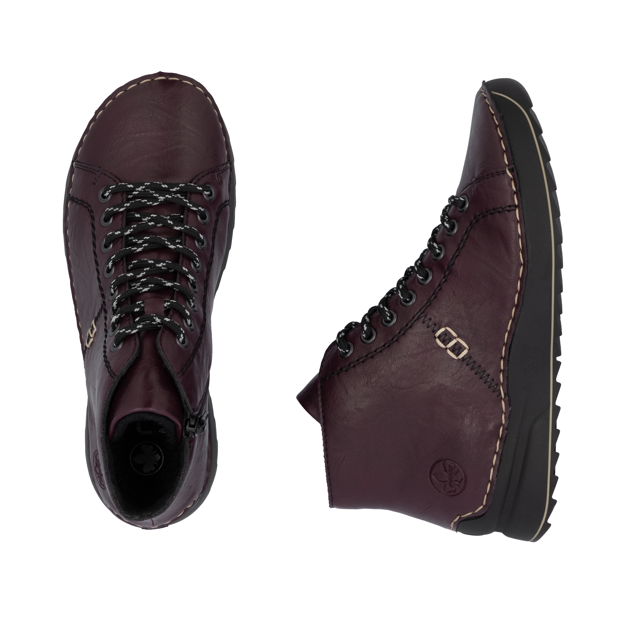 Rieker Schnürboots  Schnürstiefelette, High Top Sneaker, Plateauboots mit Profilsohle