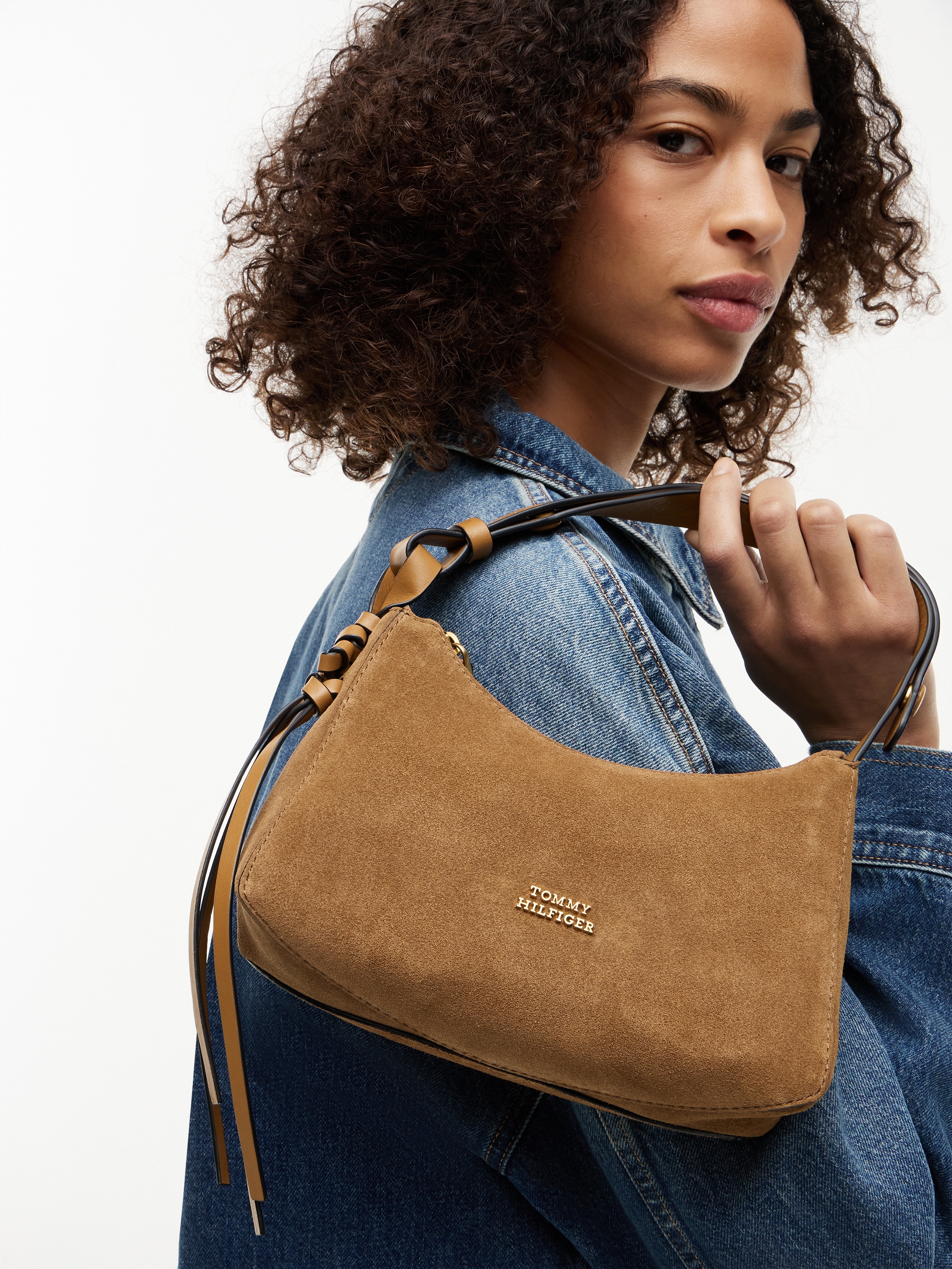 Tommy Hilfiger Sac à bandoulière »TH STATEMENT MINI SHOULD BAG SUE« Damen Handtasche, Tragetasche mit Logoschriftzug