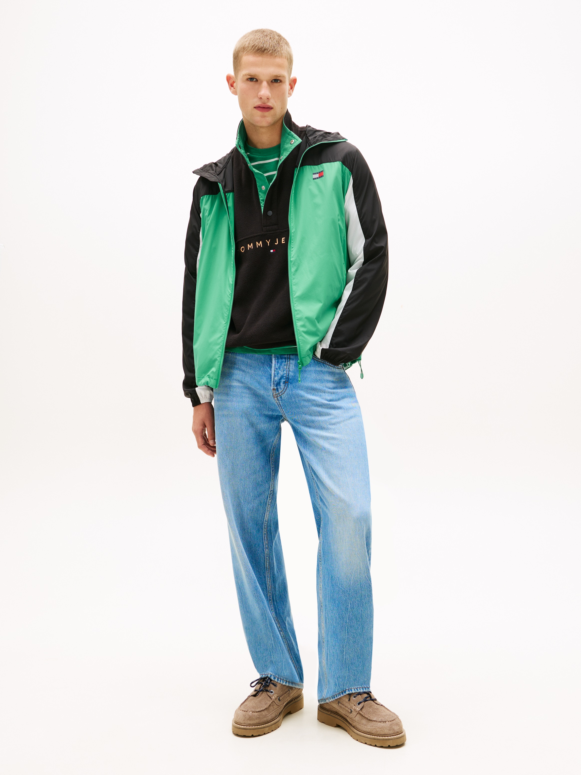 Tommy Jeans Veste d'extérieur »TJM OUTDOOR SHELL« mit Kapuze Windsheeter Windjacke Packable Fahrradjacke Regular fit mit Kapuze