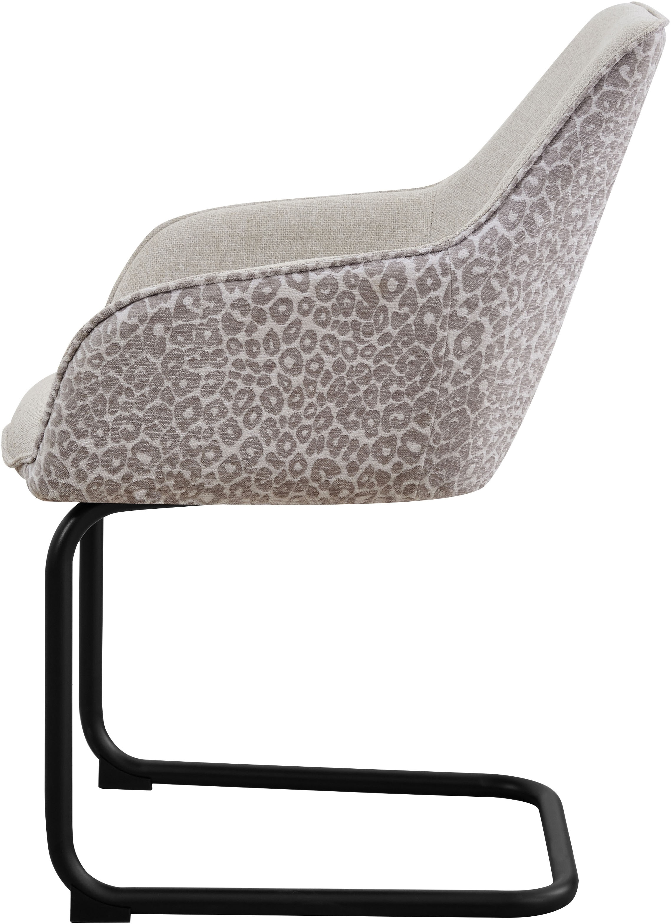 GOODproduct Chaise cantilever »Albany, 2er-Set« (Ensemble) 2 cuismoderner Freischwinger mit Leopardenlook und hochwertigem Webstoff