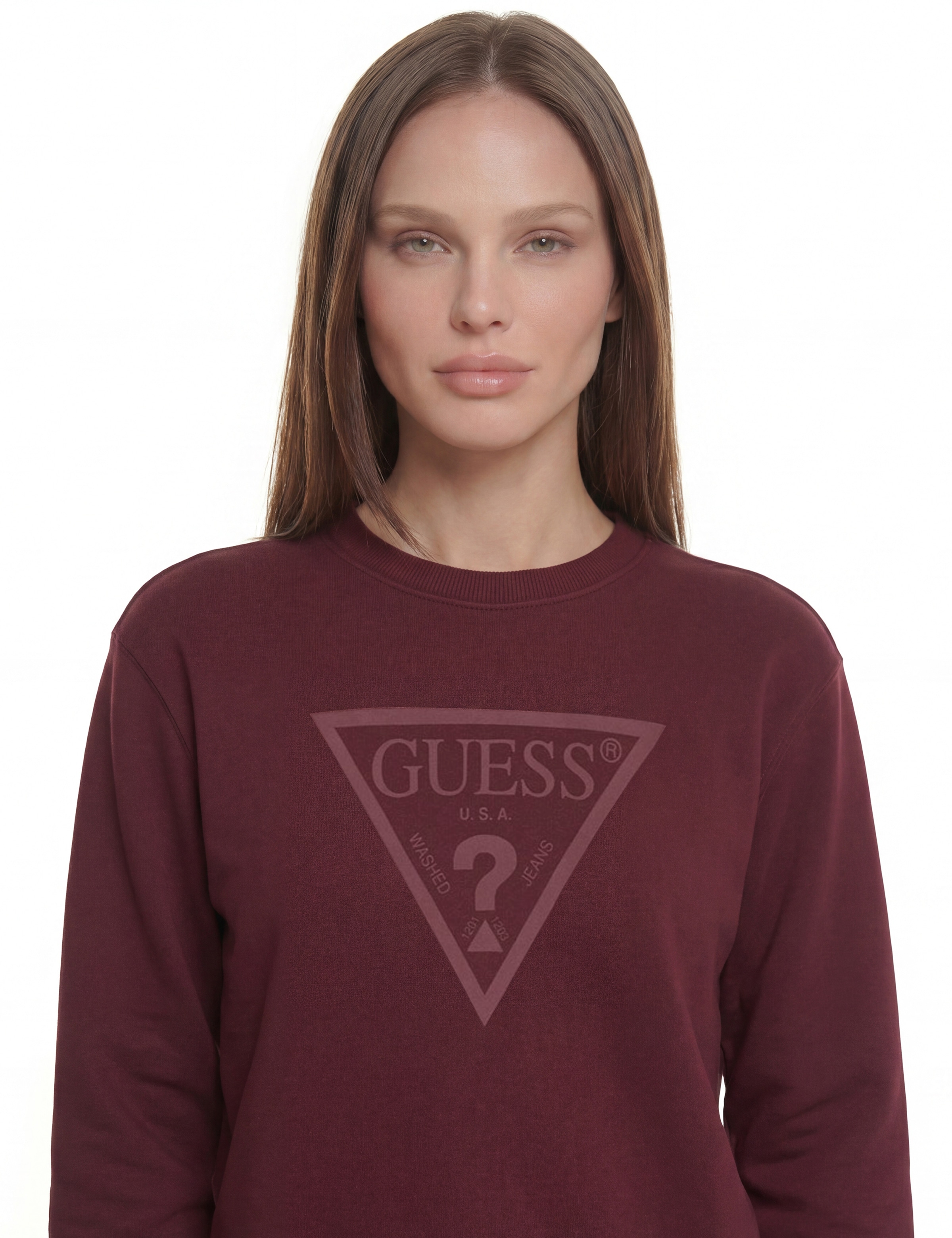Guess Sweat-shirt »NEW CN BASIC TRIANGLE«, mit tonalem Logodruck, Baumwollmix
