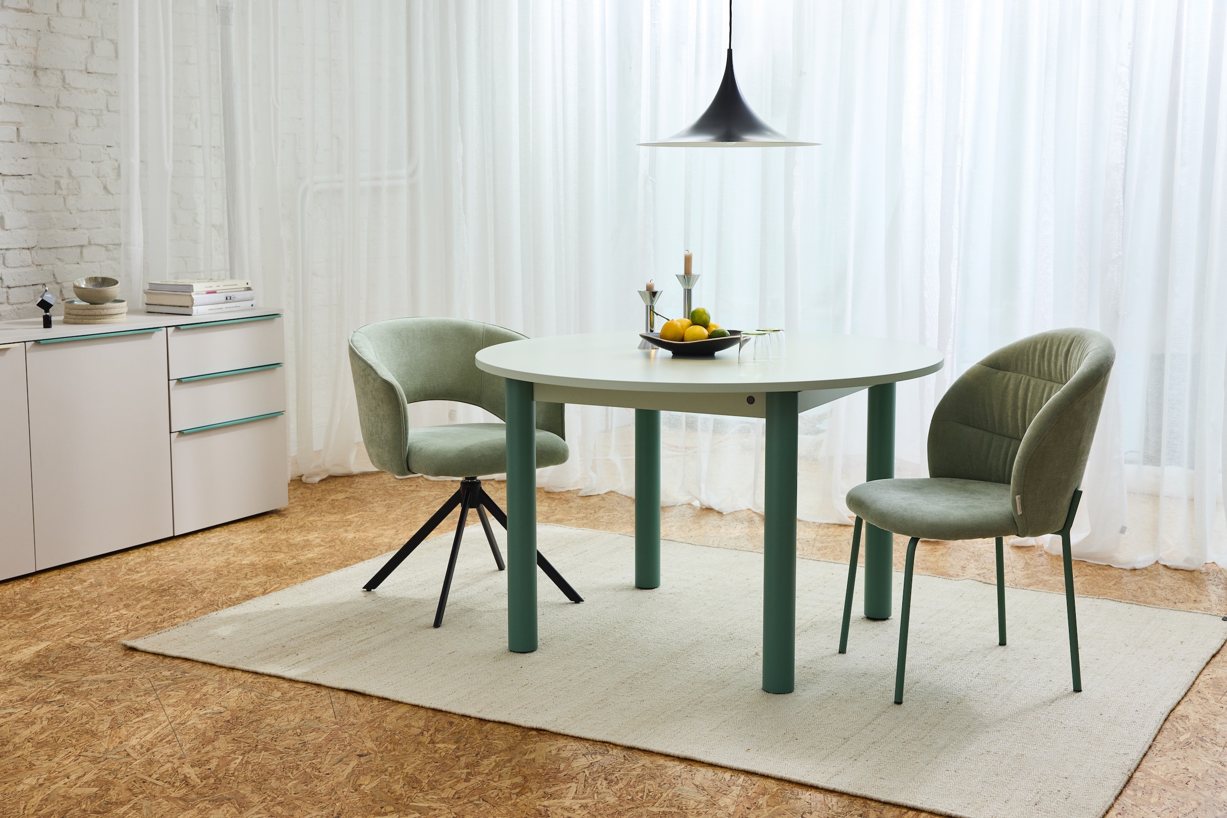 TOM TAILOR HOME Chaise à 4 pieds »LEAF CHAIR« (Set) 2 cuis4-Fussgestell, Raffung in der Rückenlehne