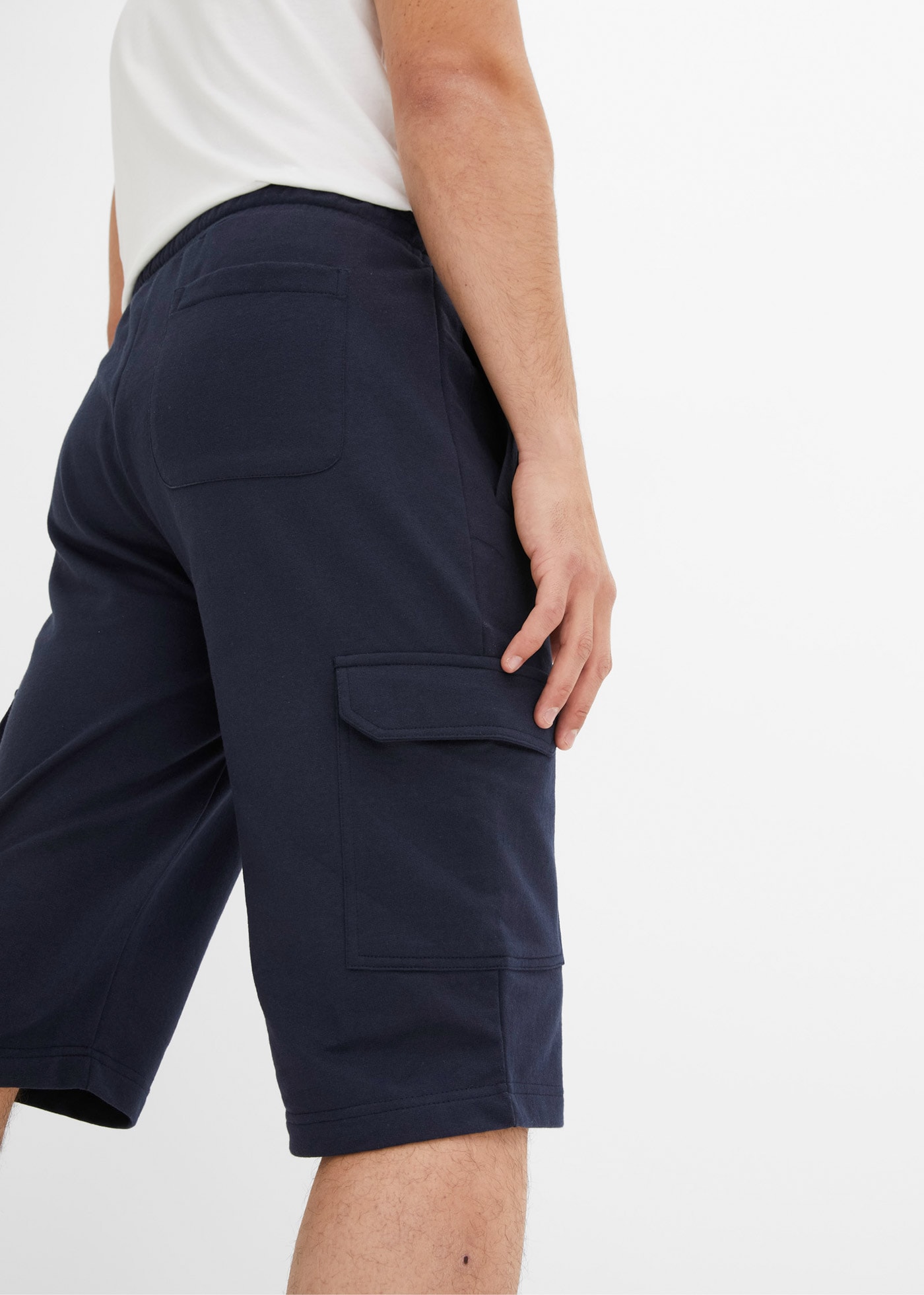 bonprix Cargobermudas  aus Baumwolle, mit Cargotaschen, Regular Fit, mit elastischem Bund