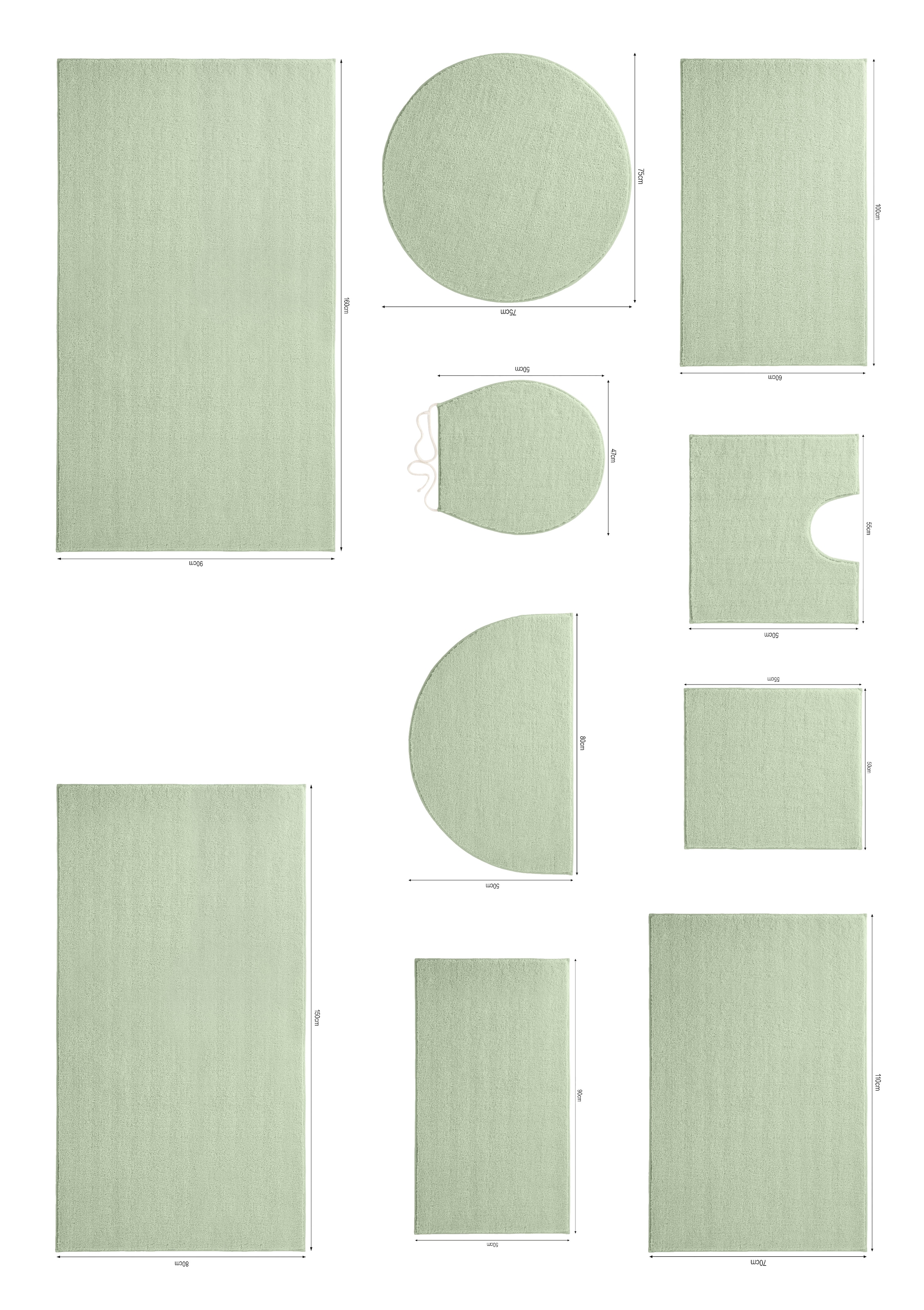 my home Tapis de bain »Vanessa, Badvorleger, Badezimmer Teppich« Höhe 10 mm Badteppich, weiche Haptik, unifarben