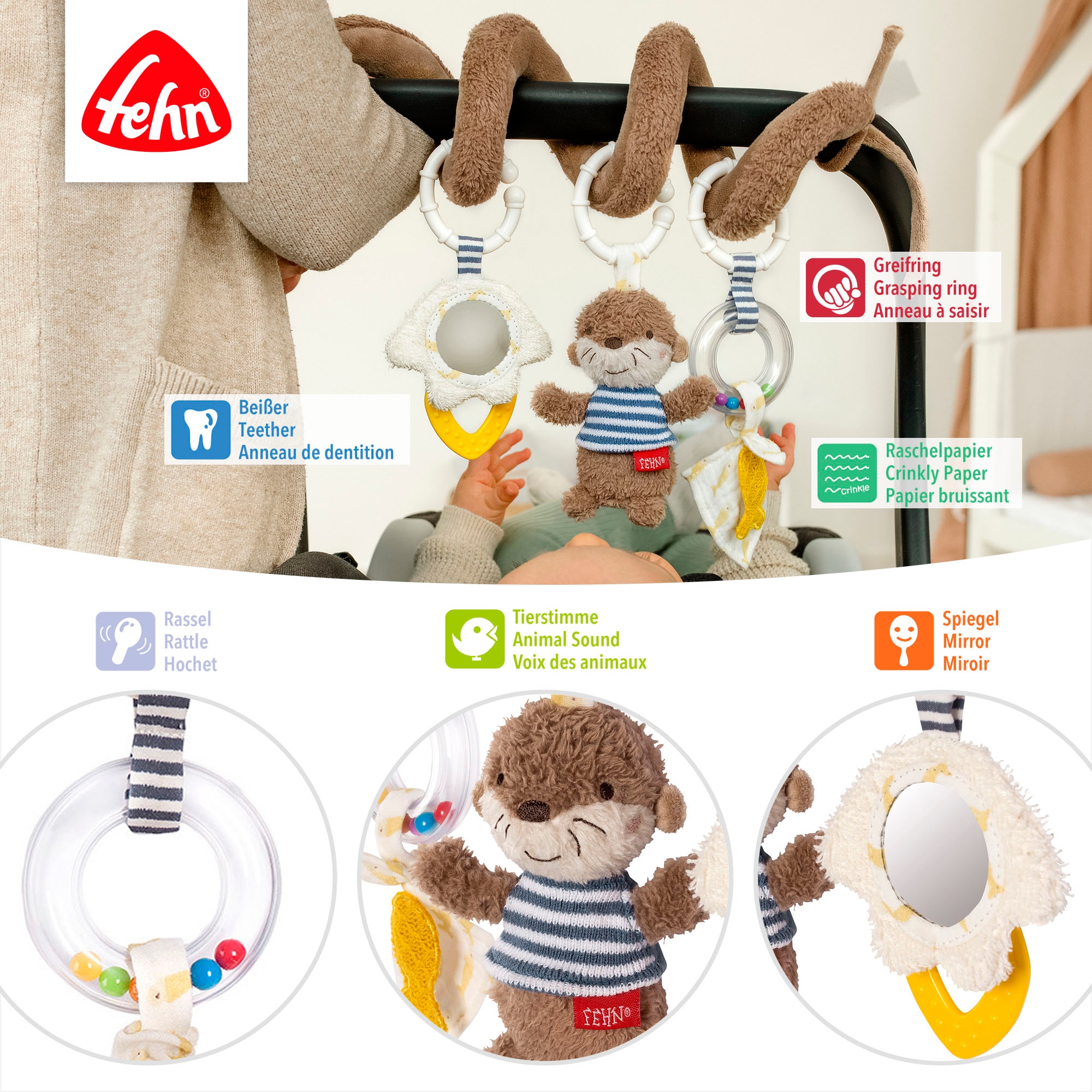 Fehn Greifspielzeug »Otter Theo, Activity-Spirale Otter«