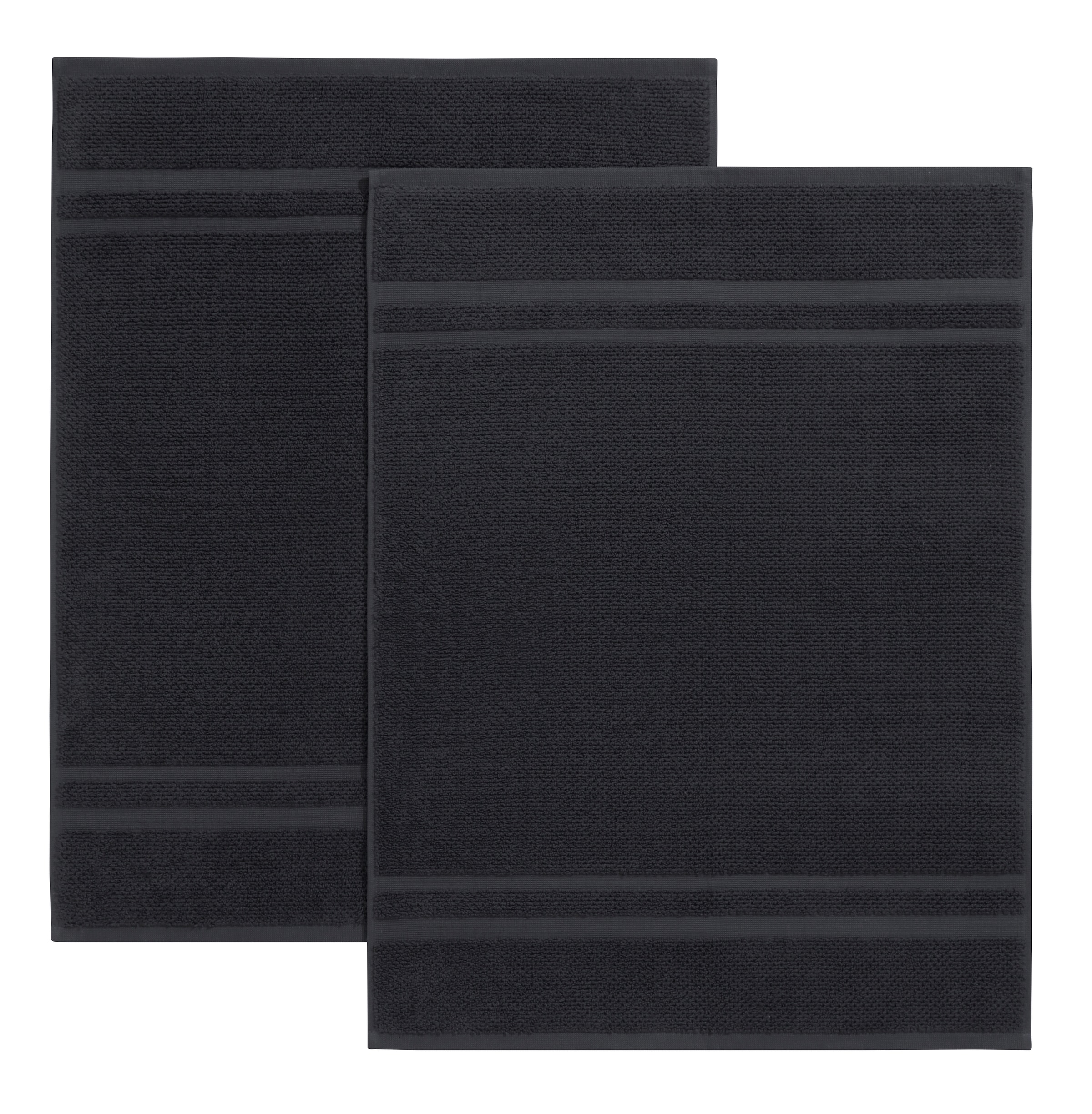 GOODproduct Tapis de bain »Vanessa, 2 tlg. Hotelmatten-Set, 50x70cm, Standard & Premium« Résistant | Séchage rapide | utilisable des deux côtés ensemble 2 pièces, uni, set de tapis de bain, bordure, 100% coton