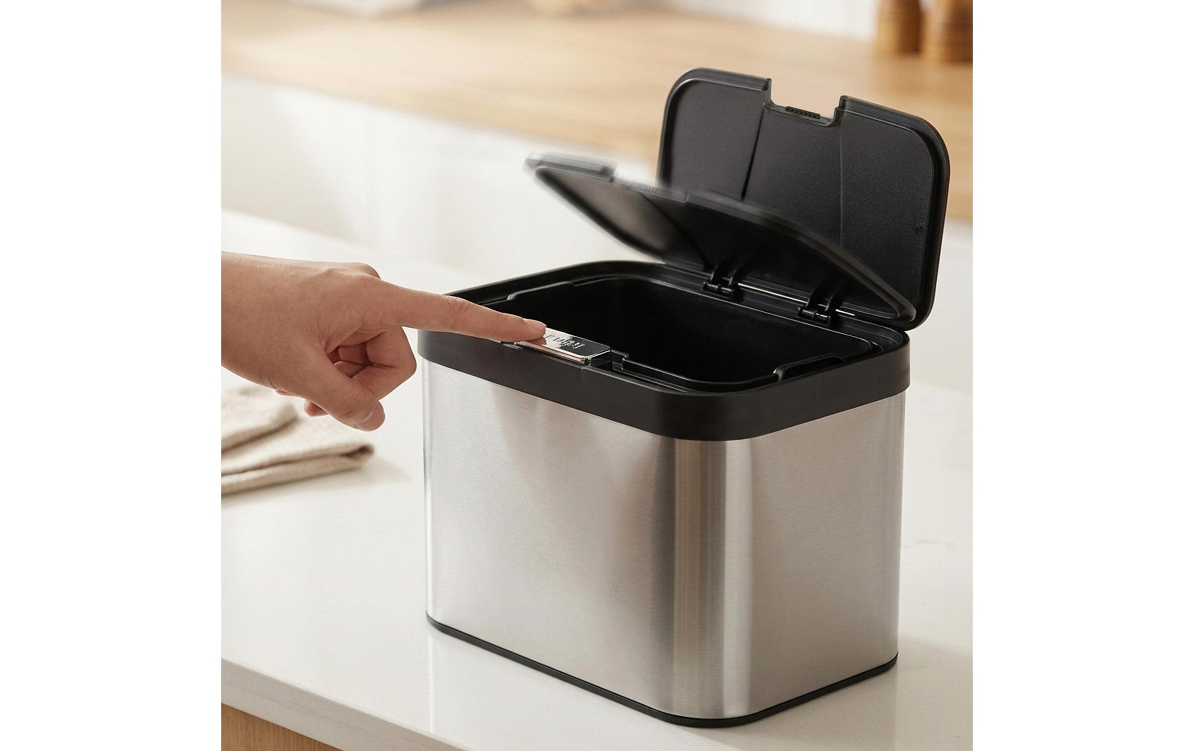 relaxdays Biomülleimer »4,5 l« 1 Behälter fingerprint proof, rutschfest