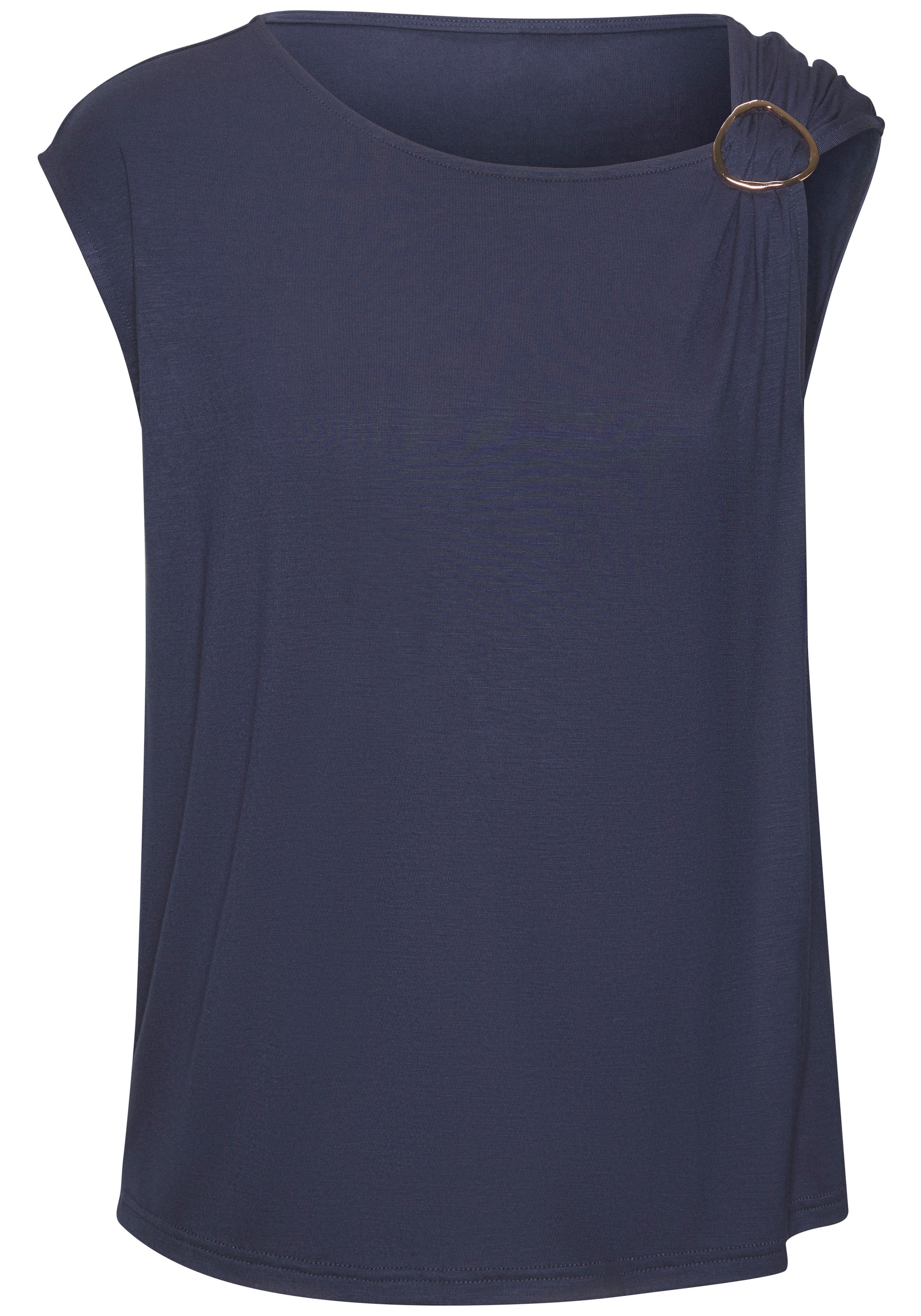 Vivance Kurzarmshirt mit Zierschnalle, Sommertop, casual