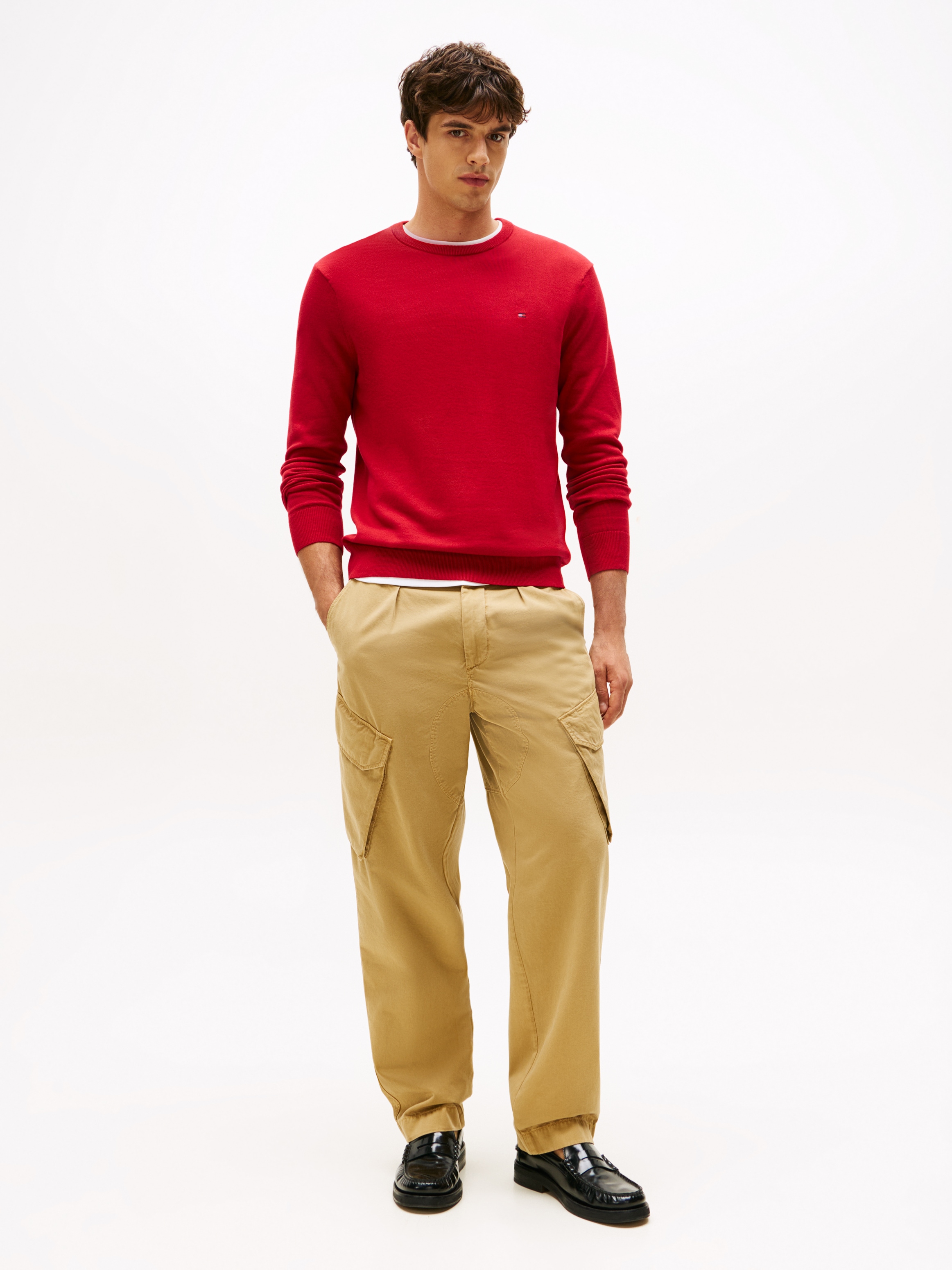 Tommy Hilfiger Rundhalspullover »ESSENTIAL COTTON CREW NECK« 100% Baumwolle Crewneck Regular Fit Premium Mode