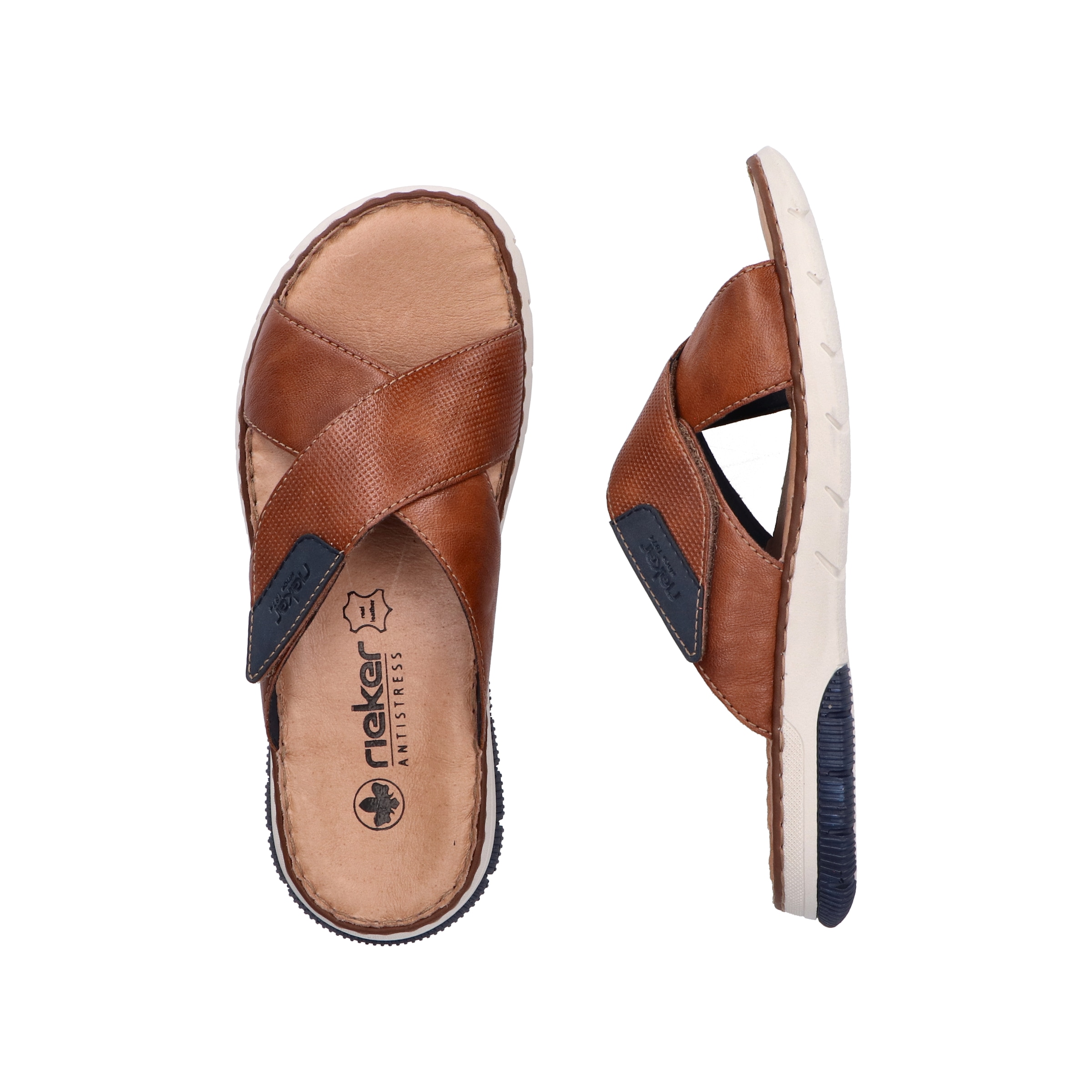 Rieker Pantolette  , Sommerschuh, Schlappen, Klettschuh, mit Klettriemchen