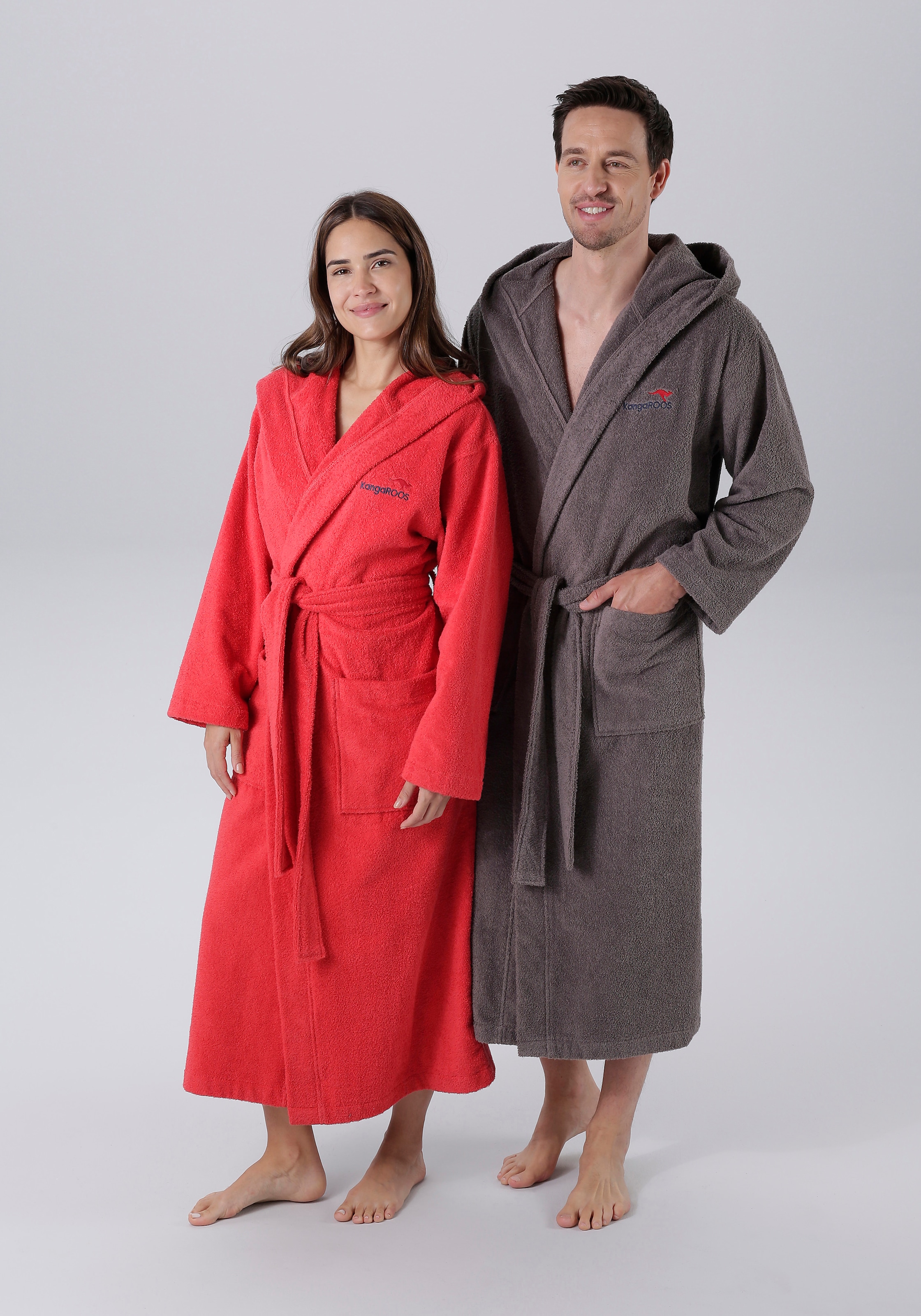 KangaROOS Unisex-Bademantel »Cassidy, für Damen & Herren, Standardlänge & Überlänge« 1 Stk. tlg., mit Taschen, Männer und Frauen, Baumwolle, Reise, Hotel, Sauna, S-3XL