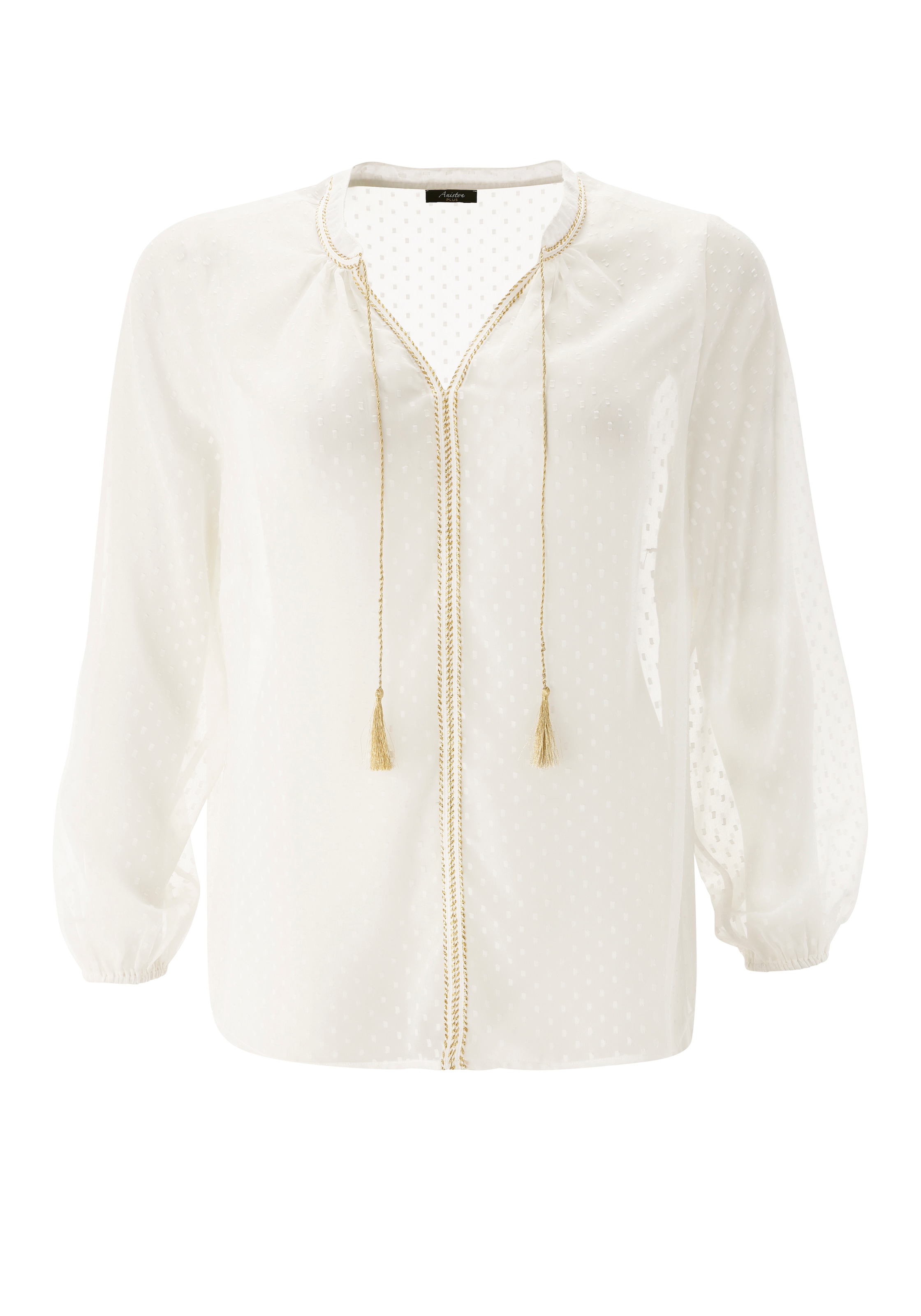 Aniston PLUS Blouse à enfiler mit eingewebten Punkten - NEUE KOLLEKTION