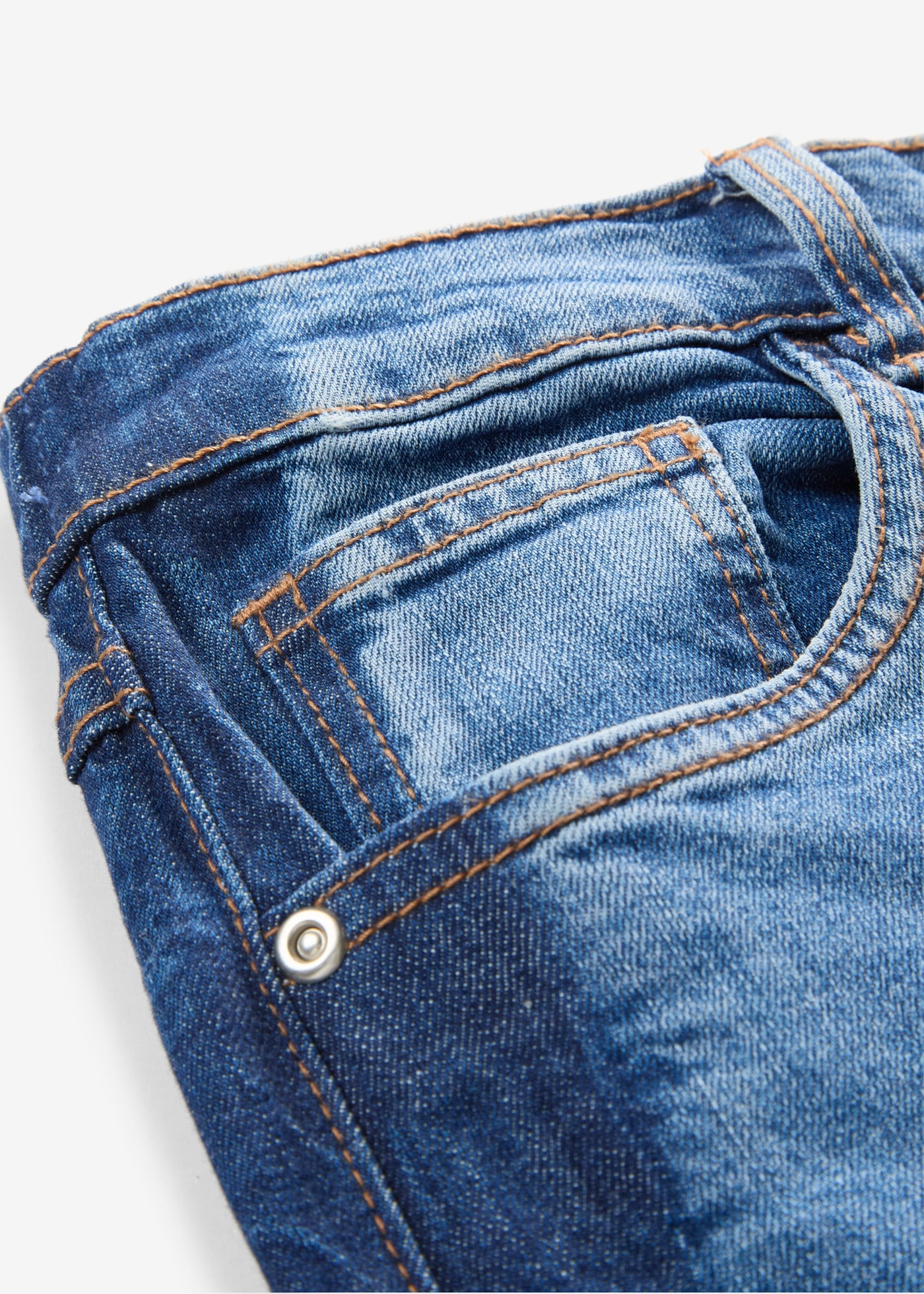 bonprix Jeans mom Taille haute, longueur raccourcie, coupe ample, en coton et élasthanne