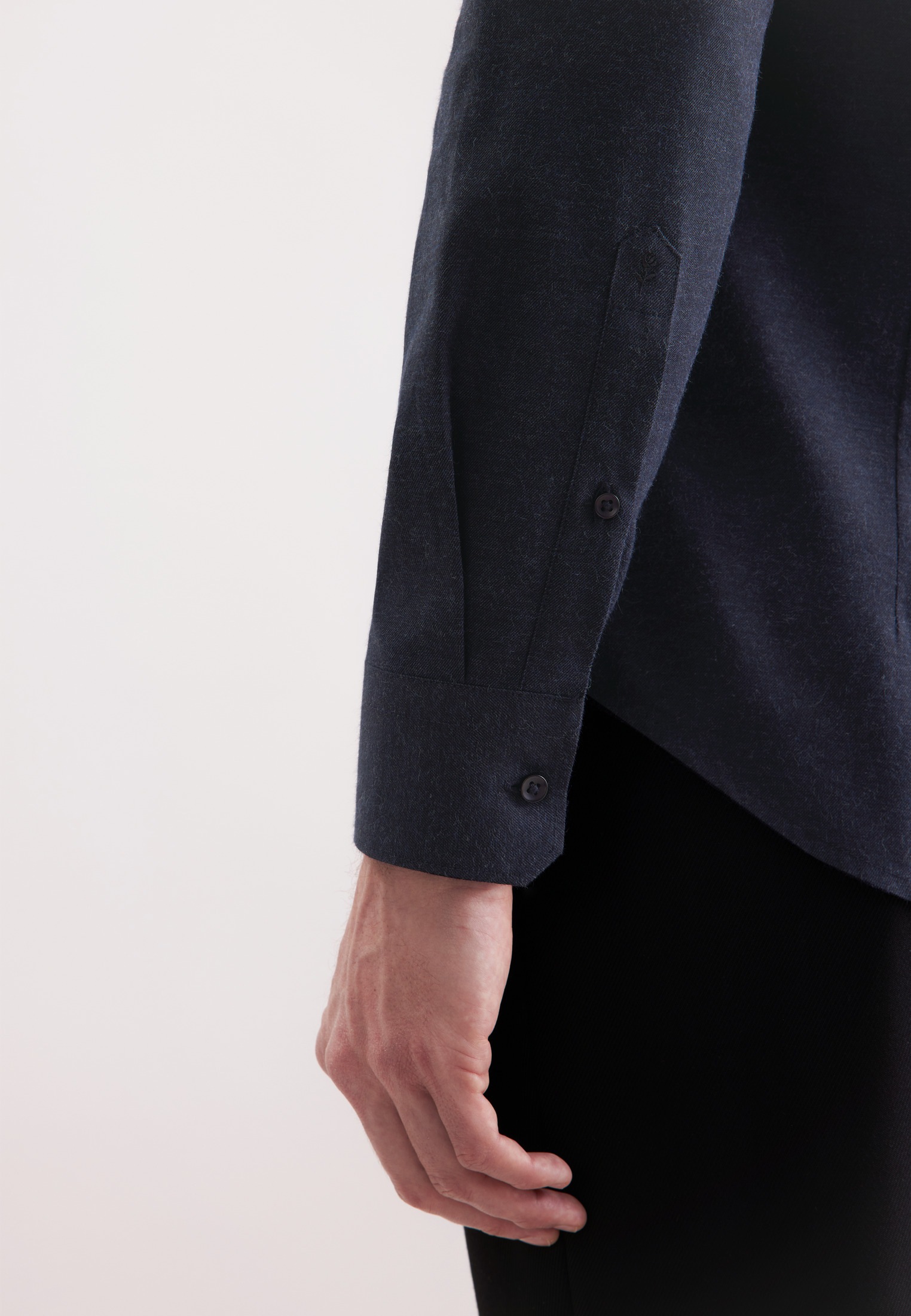 seidensticker Chemise en flanelle »Schwarze Rose« Slim 1/1 Kentkragen Uni