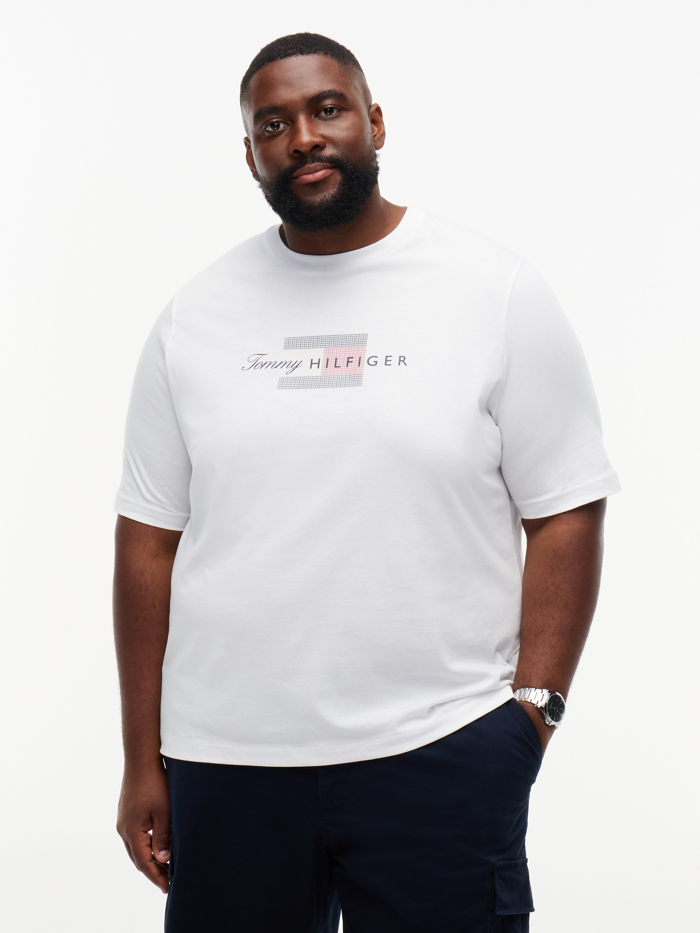 Tommy Hilfiger Big & Tall T-shirt En jersey avec graphique drapeau, grandes tailles