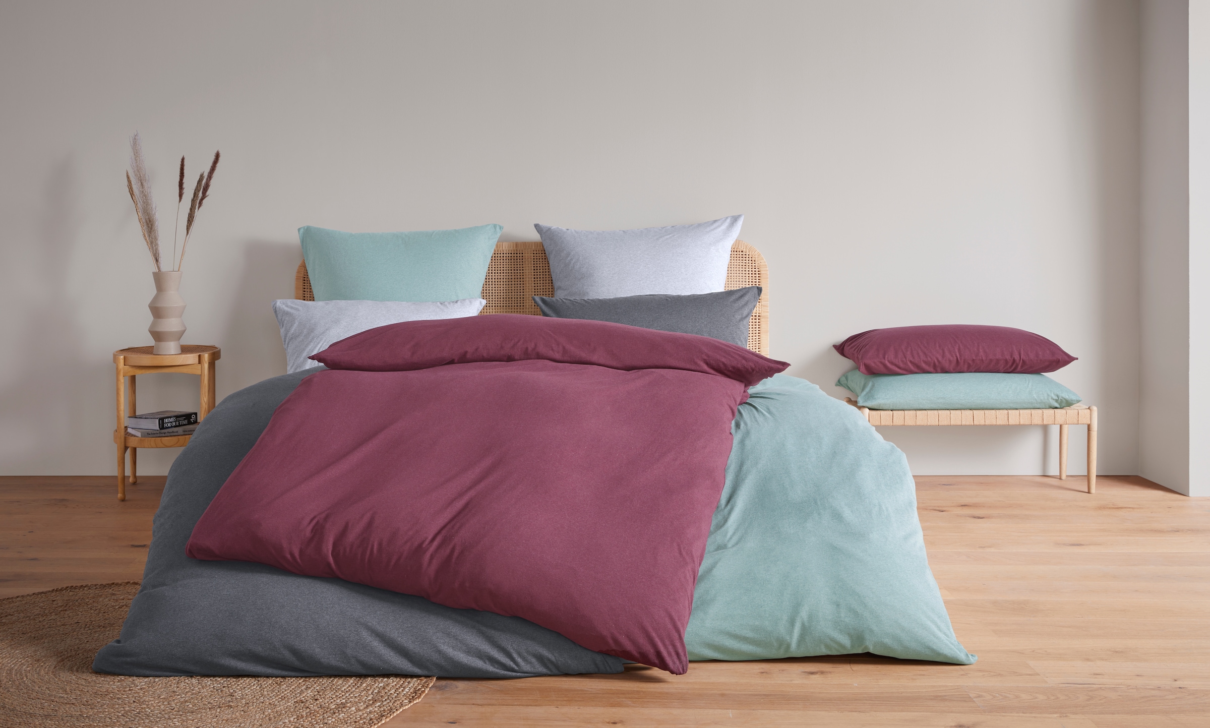 my home Bettwäsche »Valje« 2 Stk. tlg. NEUHEIT: ab Grösse 135x200 cm, Jersey Qualität in Melange-Optik