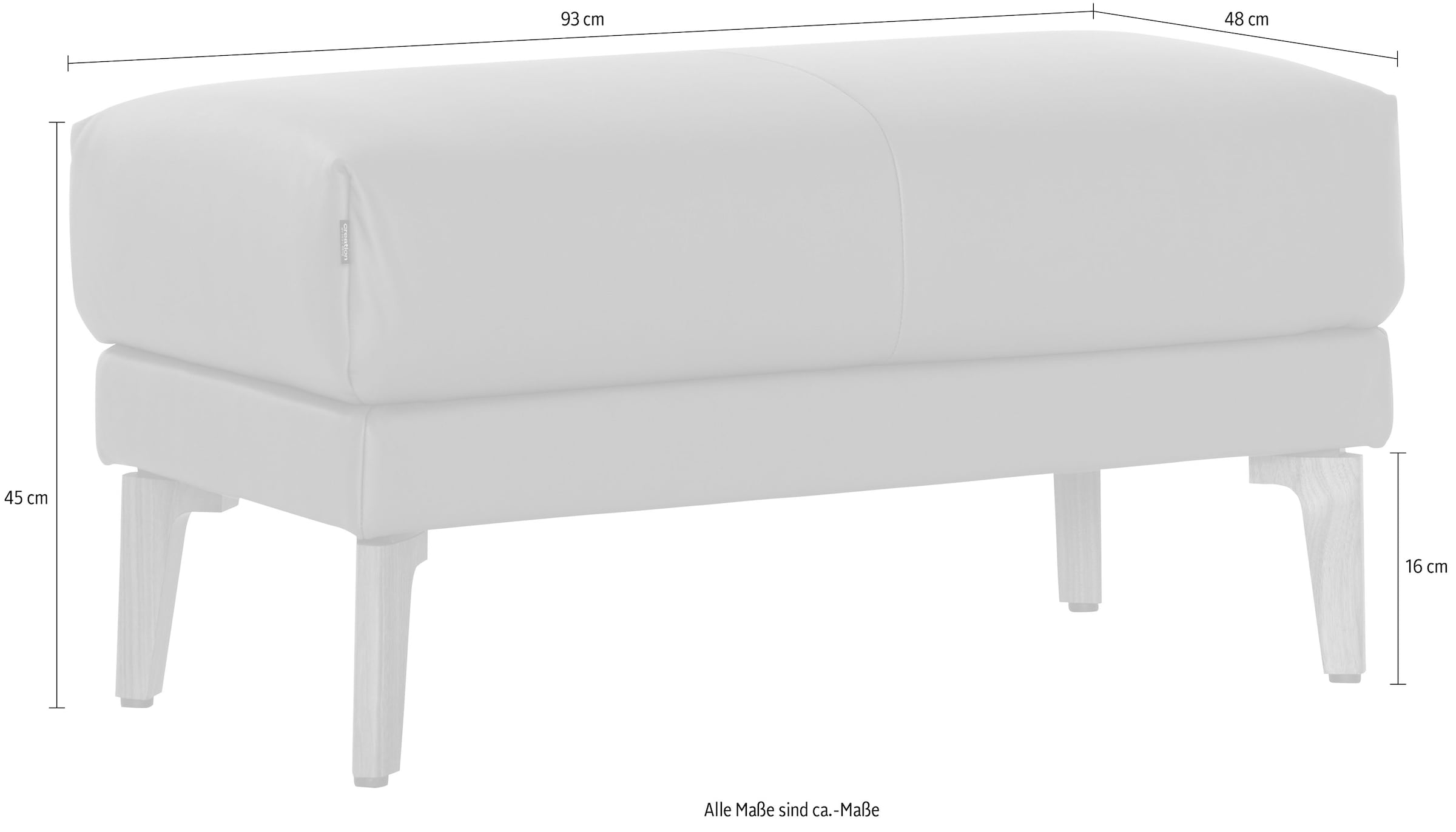 Creation BY ROLF BENZ Banc à tabouret »CR.450, Sitzbank« pieds en bois massif