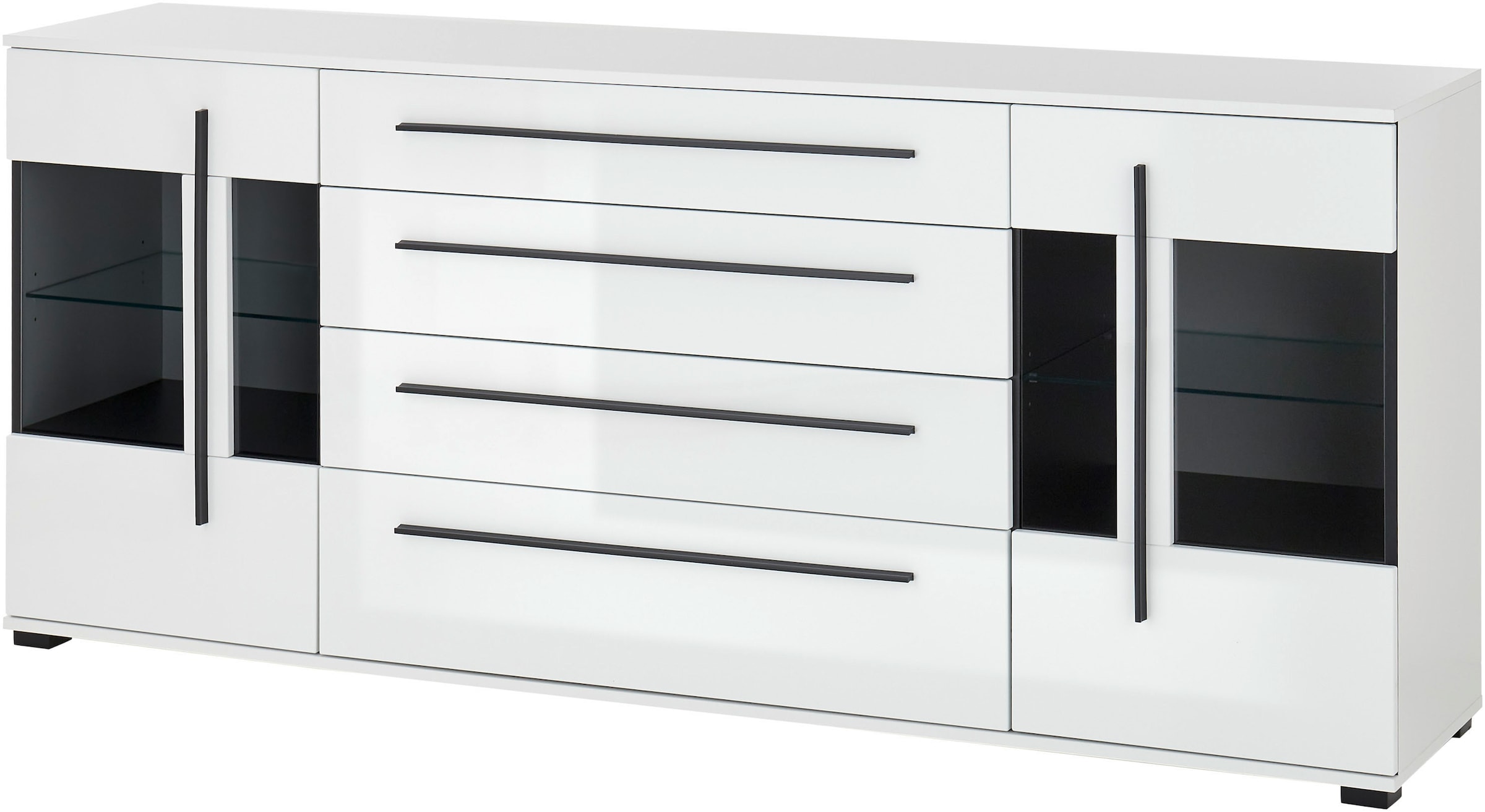 Home affaire Sideboard »Cantara, moderner Schrank, Kommode in Eiche Evoke oder weiss« schwarze Stangengriffe, ausreichend Stauraum, vielseitig einsetzbar