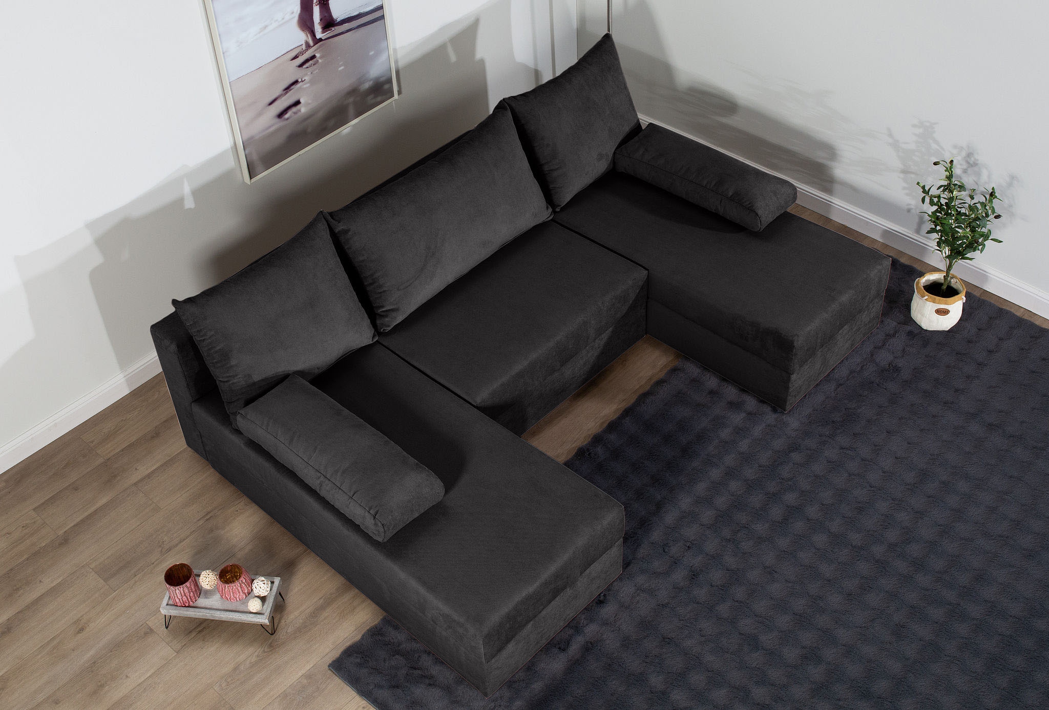 COLLECTION AB Wohnlandschaft »Pico U-Form« Wohnlandschaft,2 X Ottomane,Polyätherschaum Polsterung