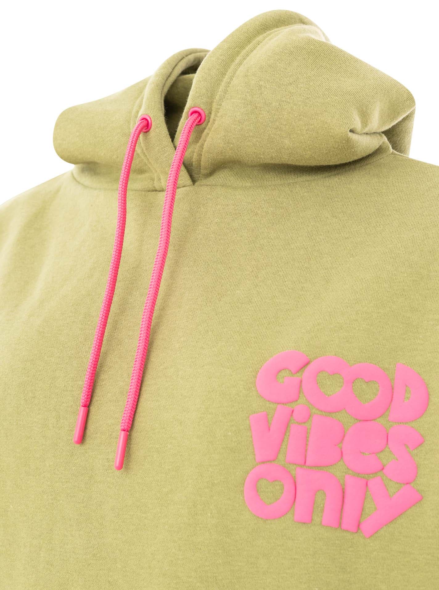 Zwillingsherz Hoodie »"GOOD VIBES"«, coupe oversize, capuche avec cordon, imprimé accrocheur, poche kangourou

