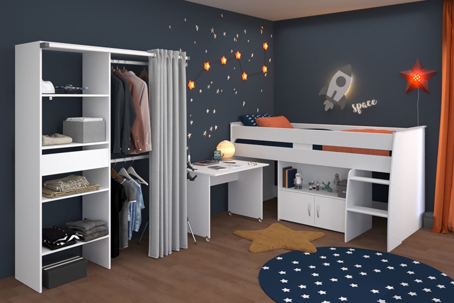 Parisot Jugendzimmer-Set »Parisot Reverse 22« Set, 2 tlg. Schreibtisch ausziehbar-belüftete Spanplatte als Lattenrost verwendbar