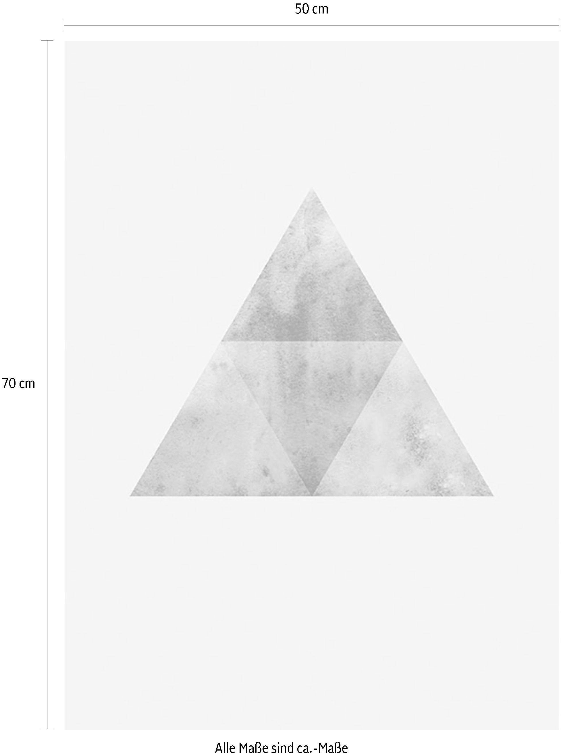 Komar Bild »Triangles Top Blue« Formen | Kunst 1 Stk. tlg. Wandbild zur Dekoration - ohne Rahmen