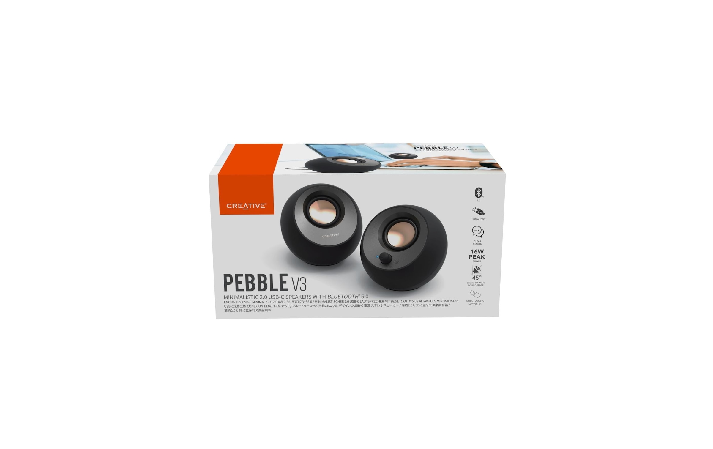 Creative PC-Lautsprecher »Pebble V3« 2.0 (Bluetooth Lautstärkeanpassung 8 W) Bluetooth 5.0