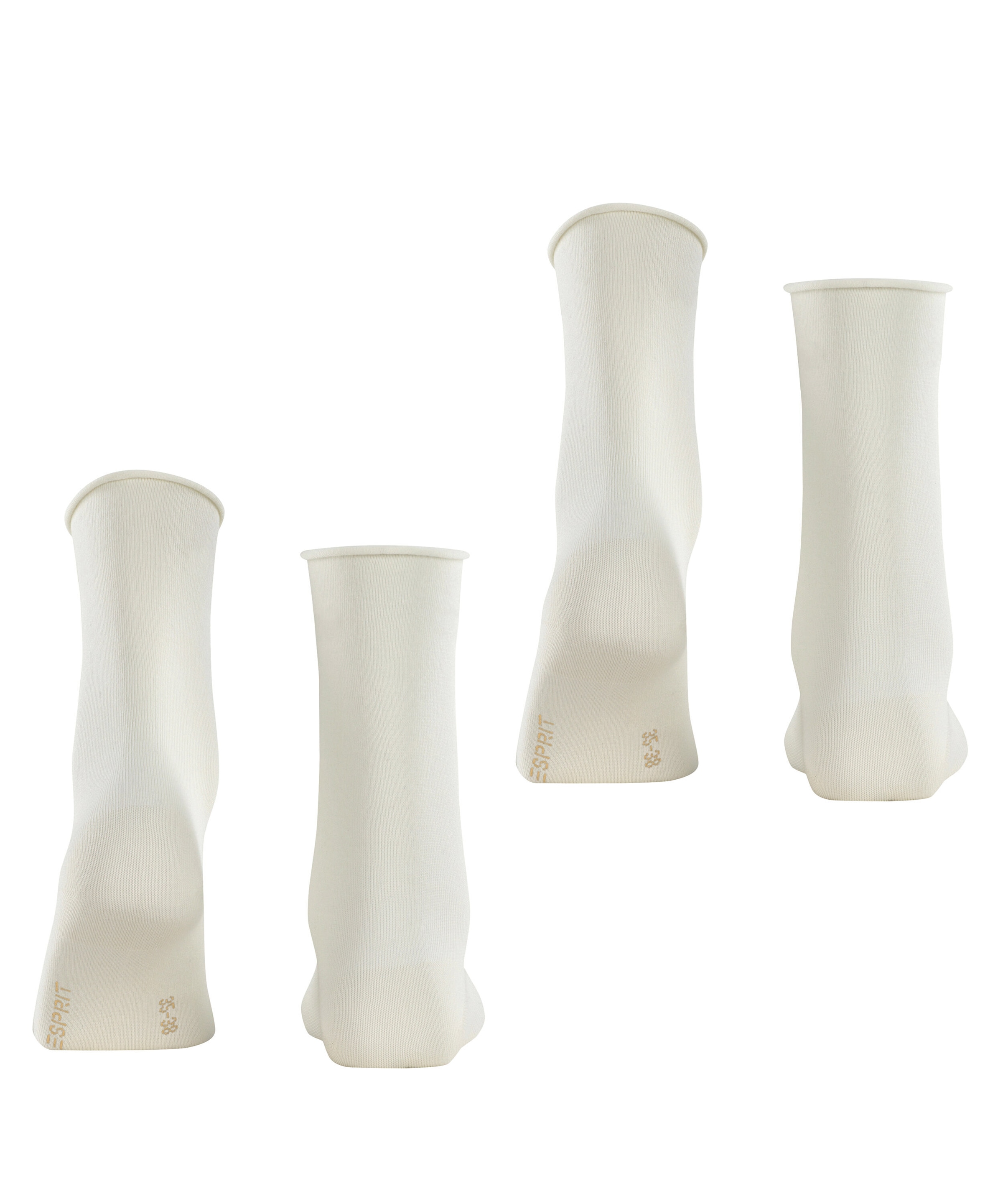 Esprit Socken »Basic Pure« 2 Paar, 2 Paar tlg. ohne einschneidendes Bündchen, Basic-Socke, Uni-Strümpfe atmungsaktiv