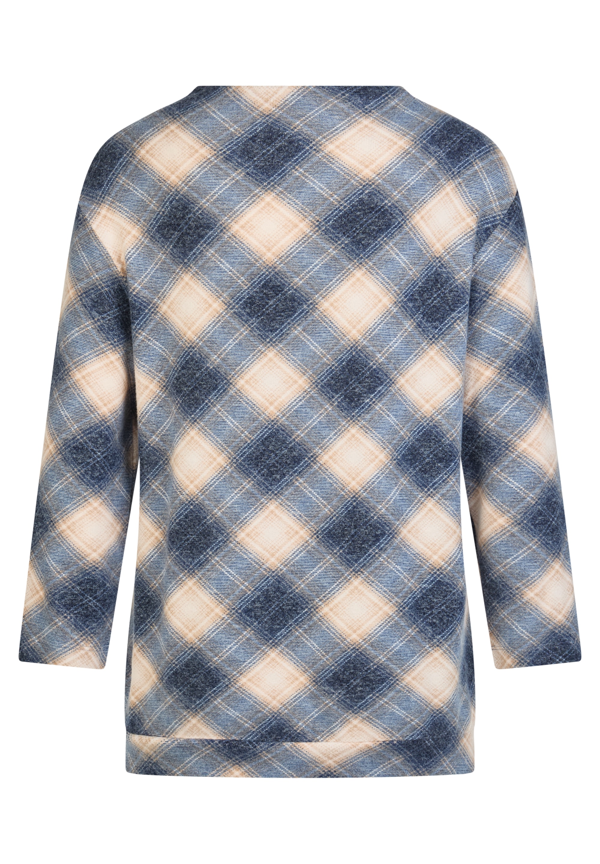 Rabe T-shirt à manches longues im Karo-Look und mit  Viskose/Stretch