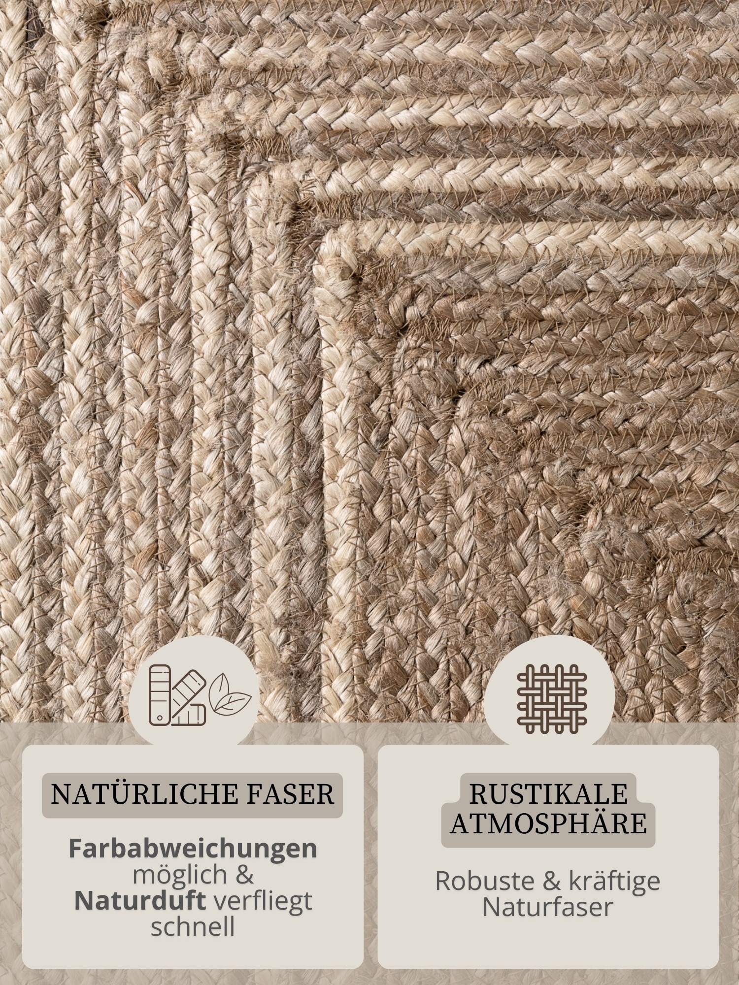HANSE Home Tapis »Juno Line  Juteteppich« Rectangulaire 9 mm Höhe jute, forme, fait main, tapis de salon, tapis naturel, salon