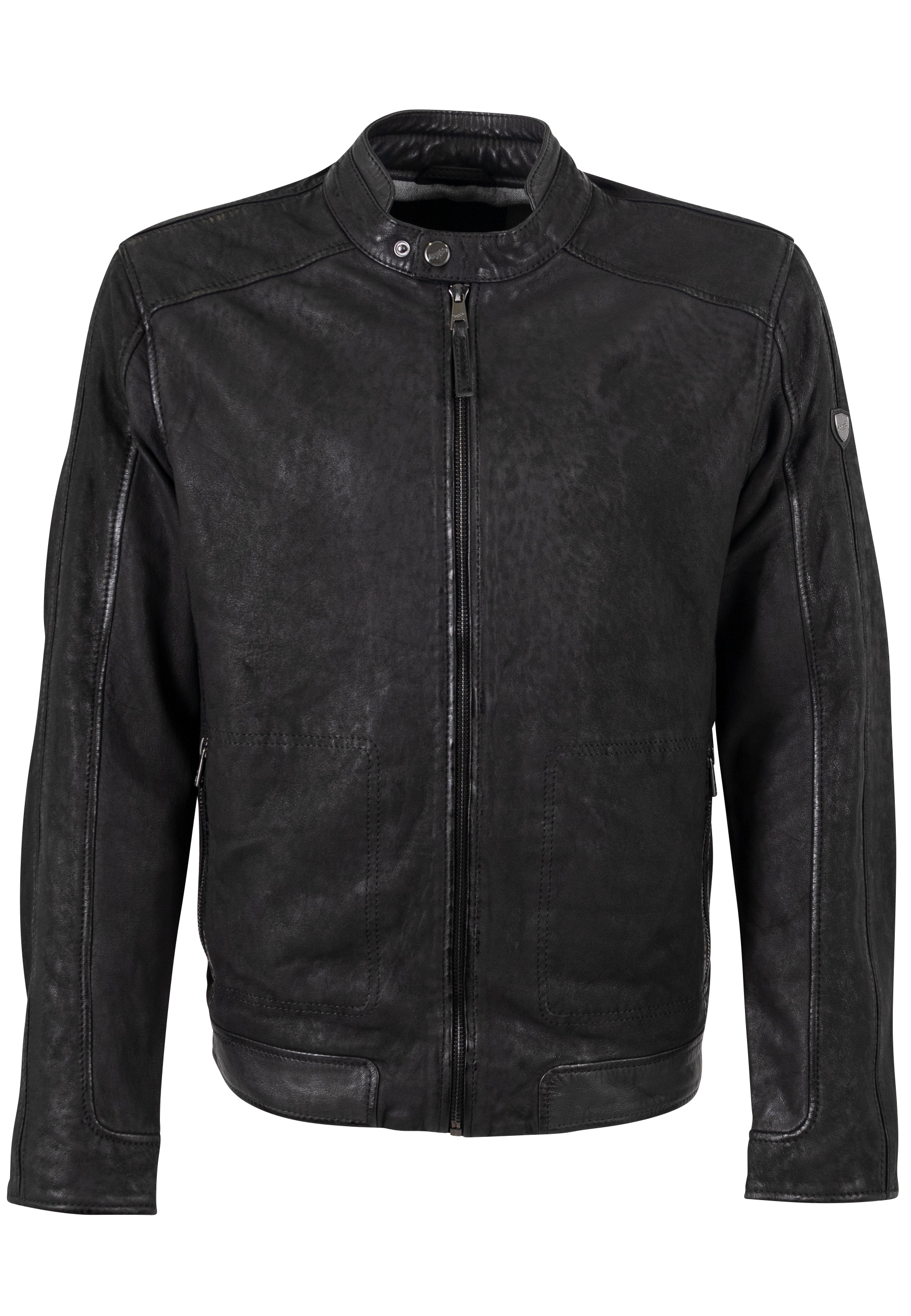 Mauritius Veste en cuir »MMDeplu« mit Bikerkragen
