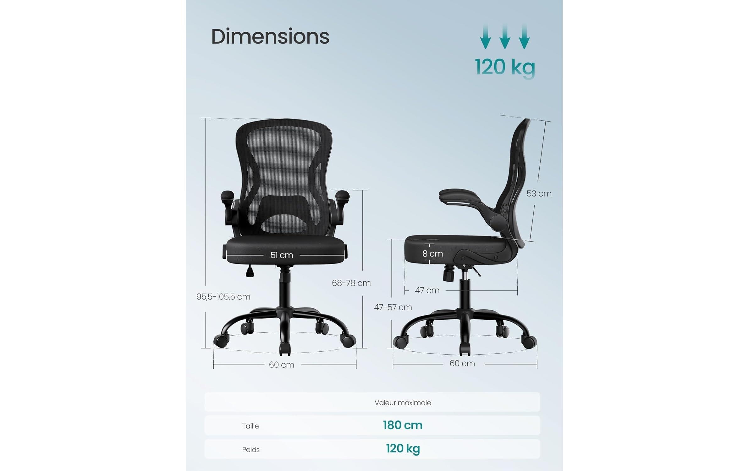 SONGMICS Chaise pivotante »mit Armlehnen« ()