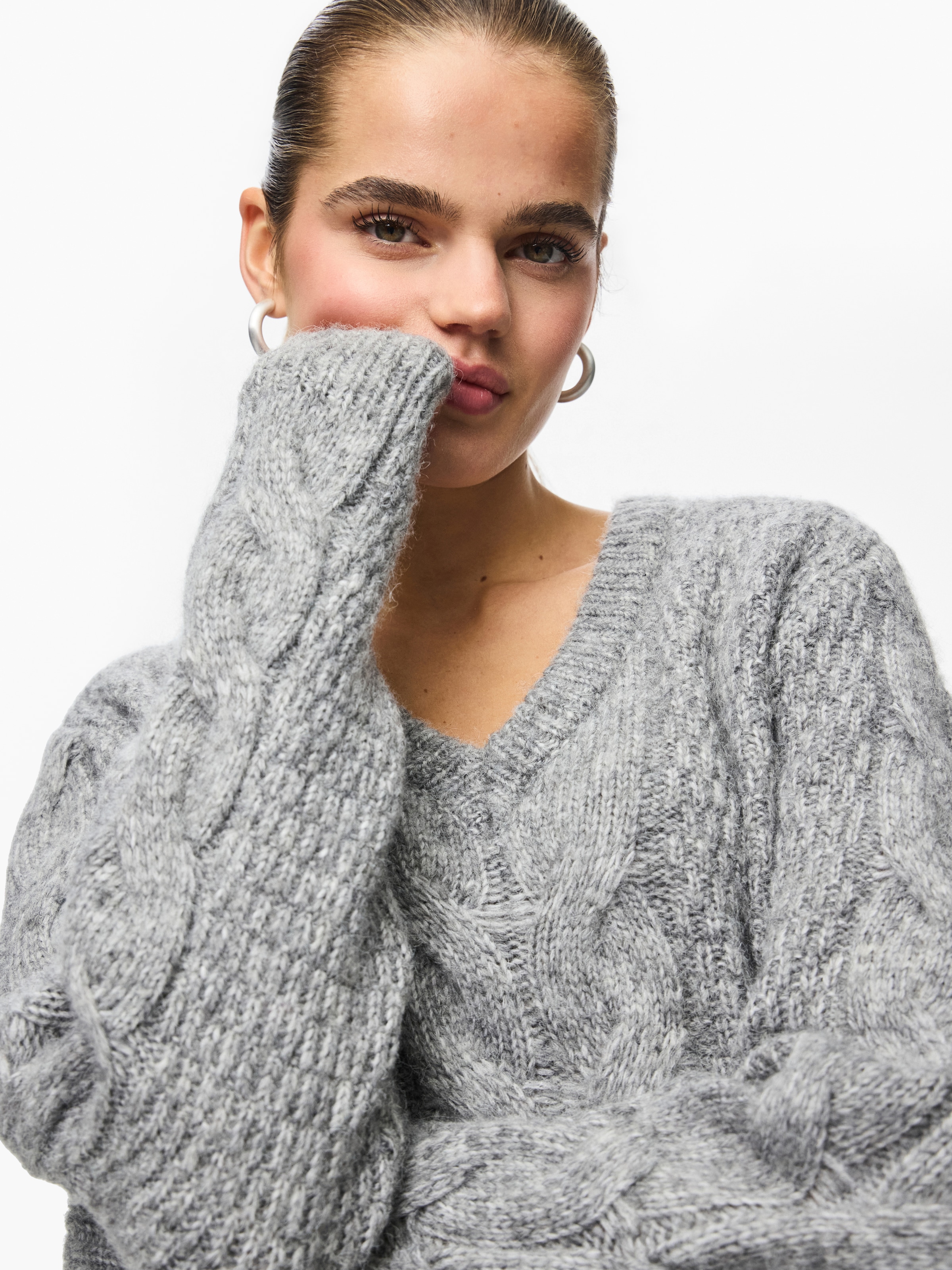 pieces Pull en tricot »PCNINA LS V-NECK KNIT NOOS BC«