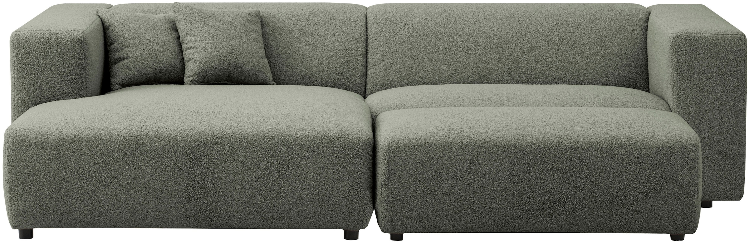 Home affaire Coin rembourré »BAKELS, Ecksofa-Set mit Hocker, L-Form mit Schlaffunktion« Ecksofa-Set (incl. Hocker) im trendigen Megacord
