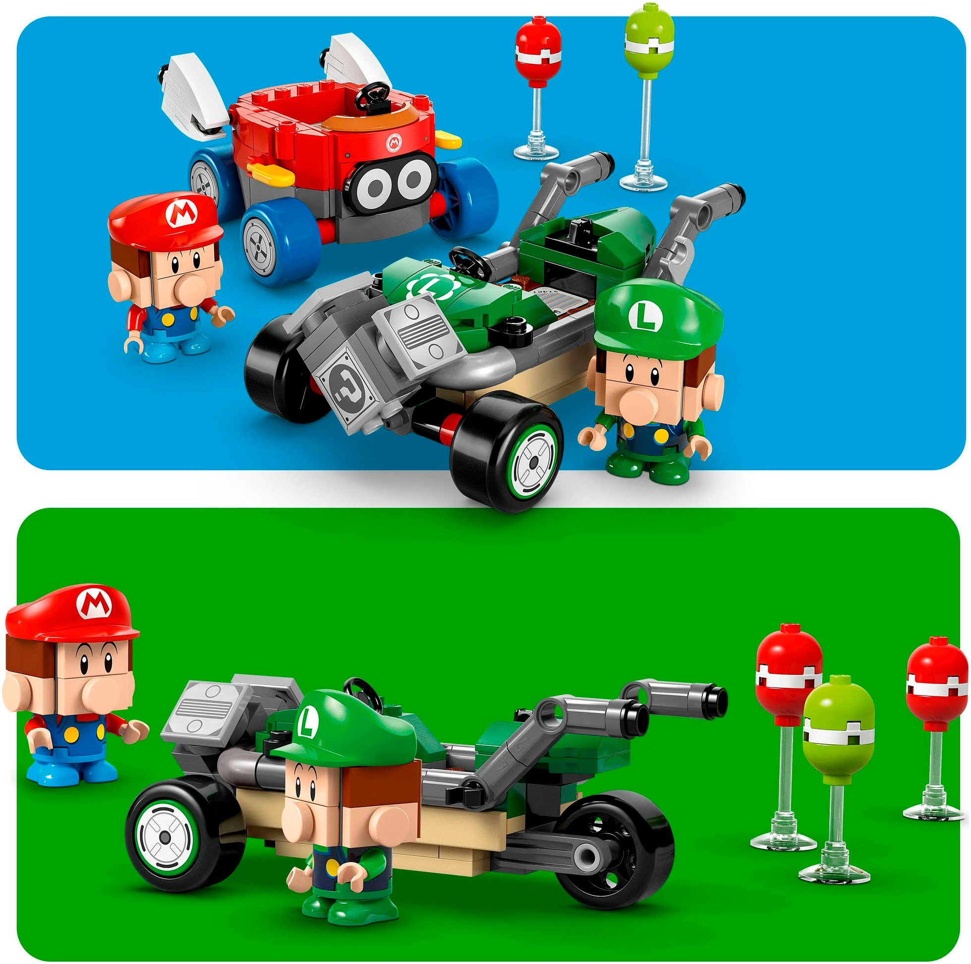 LEGO® Konstruktionsspielsteine »Mario Kart™ – Baby Mario vs. Baby Luigi (72034), LEGO Super Mario« Made in Europe
