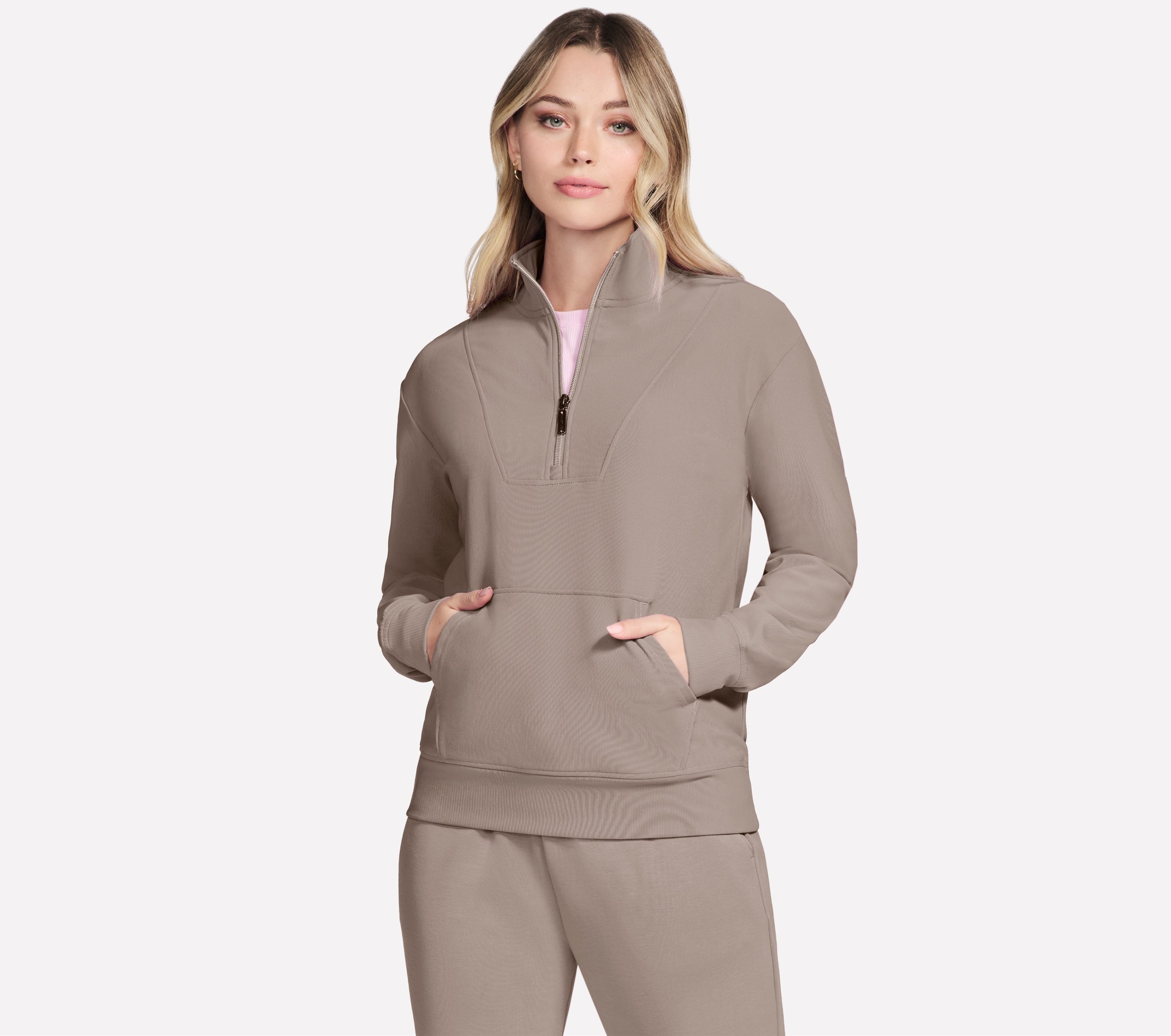 Skechers Pull à col roulé »GOLUXE RIB 1/4 ZIP« pull à col roulé sportif, adapté à la mode sportive