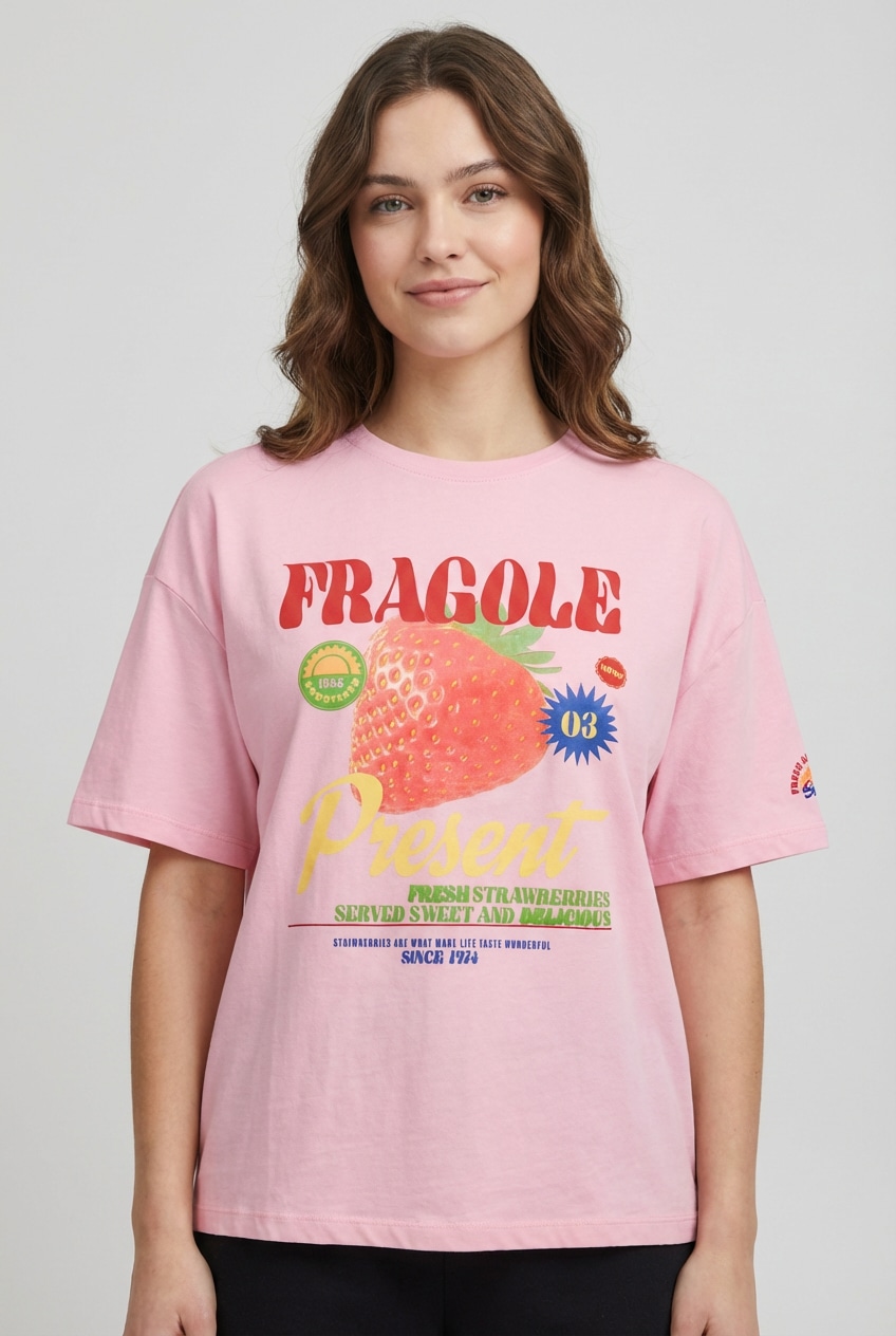 ONLY Kurzarmshirt »ONLBOLETTE LIFE S/S TOP BOX CC JRS« mit auffälligem Print