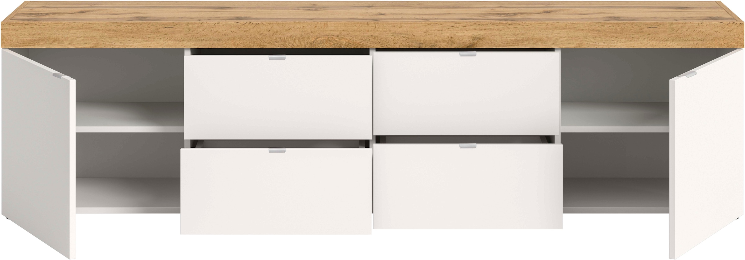 GOODproduct Lowboard »MAMBO II, Breite 200 cm, 2 Türen, 4 Schubkästen, 4 Fächer« 1 Stk. tlg. Lowboard, TV Unterschrank, TV-Schrank, Wohnzimmer