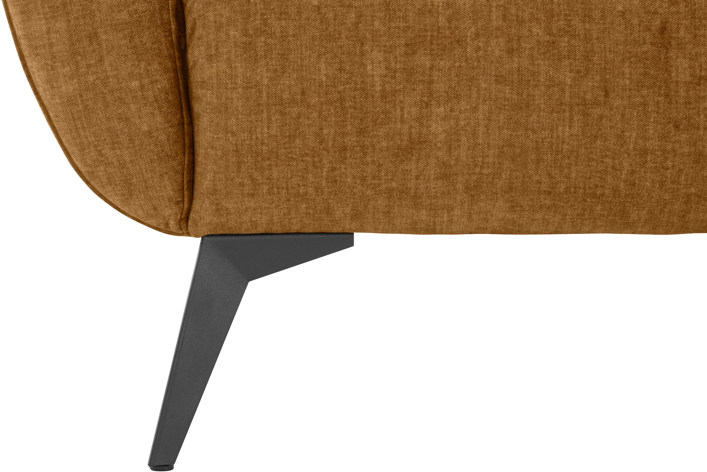 Home affaire Canapé d'angle »Baggio romantische Polsterecke, bequem,  Breite 277 cm, L-Form« Zierkissen inklusive, schwarze Metallfüsse