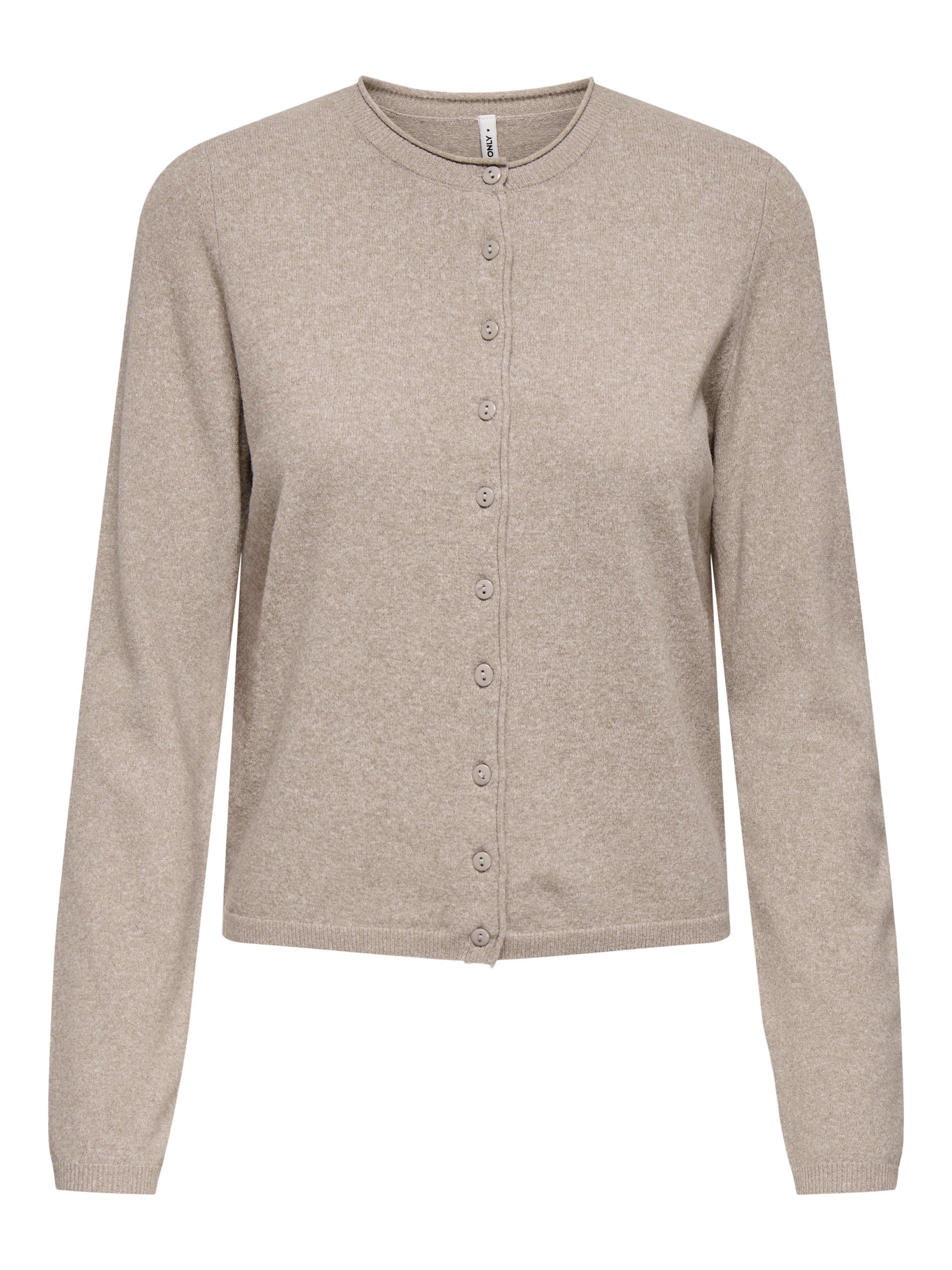 ONLY Veste en tricot »ONLLOYAL LIFE LS O-NECK BUT CAR KNT NOOS« gerippte Ärmelbündchen