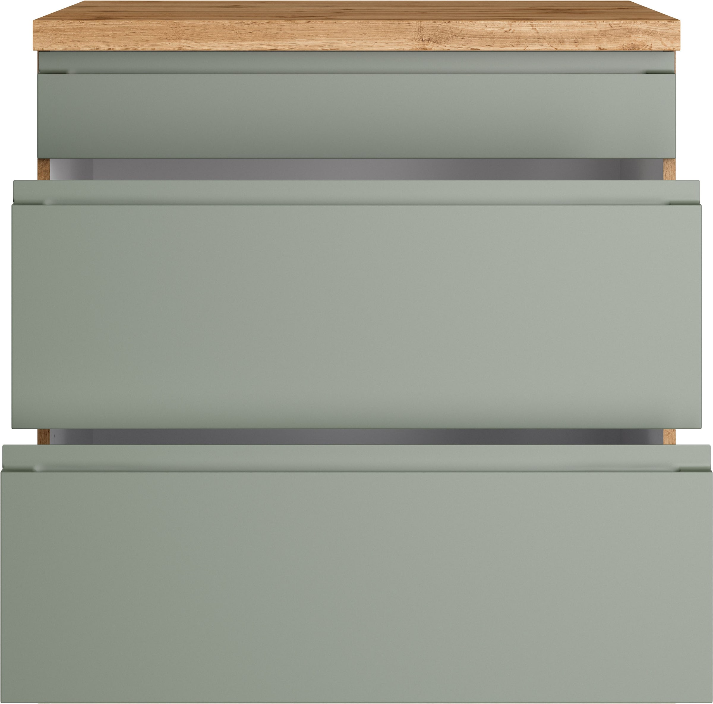 KOCHSTATION Armoire d'encastrement pour table de cuisson »KS-Virginia,neu in verbesserter Ausführung« Rangement, Softclose,  Largeur 80 cm, hauteur 86 cm, tiroirs softclose