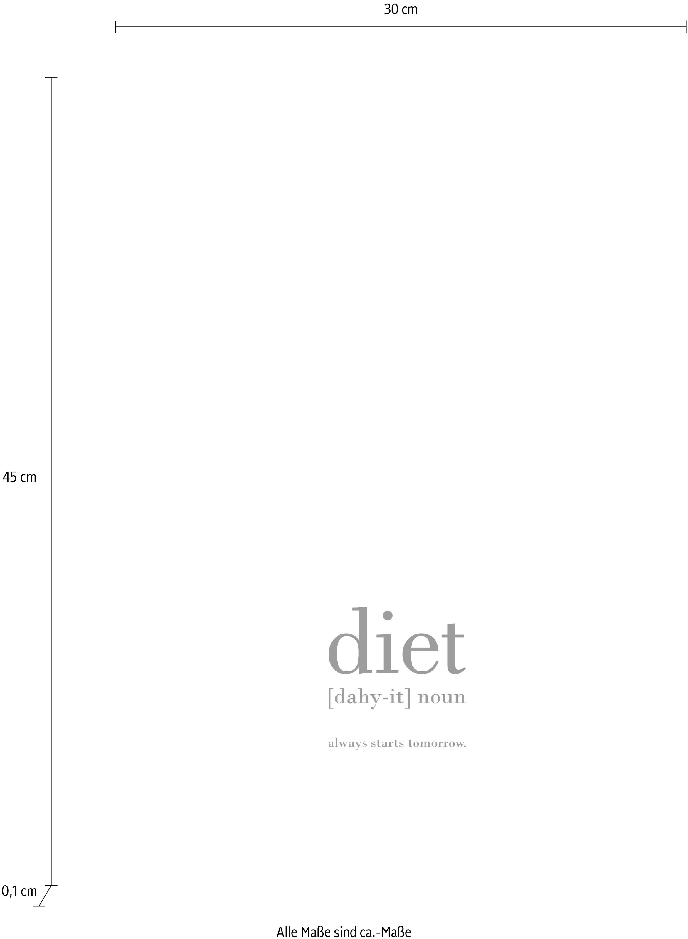 queence Objet de décoration murale »diet« Stahlschild, Blechschild, Spruch, Witzig, Wanddeko, retro, 20x30cm