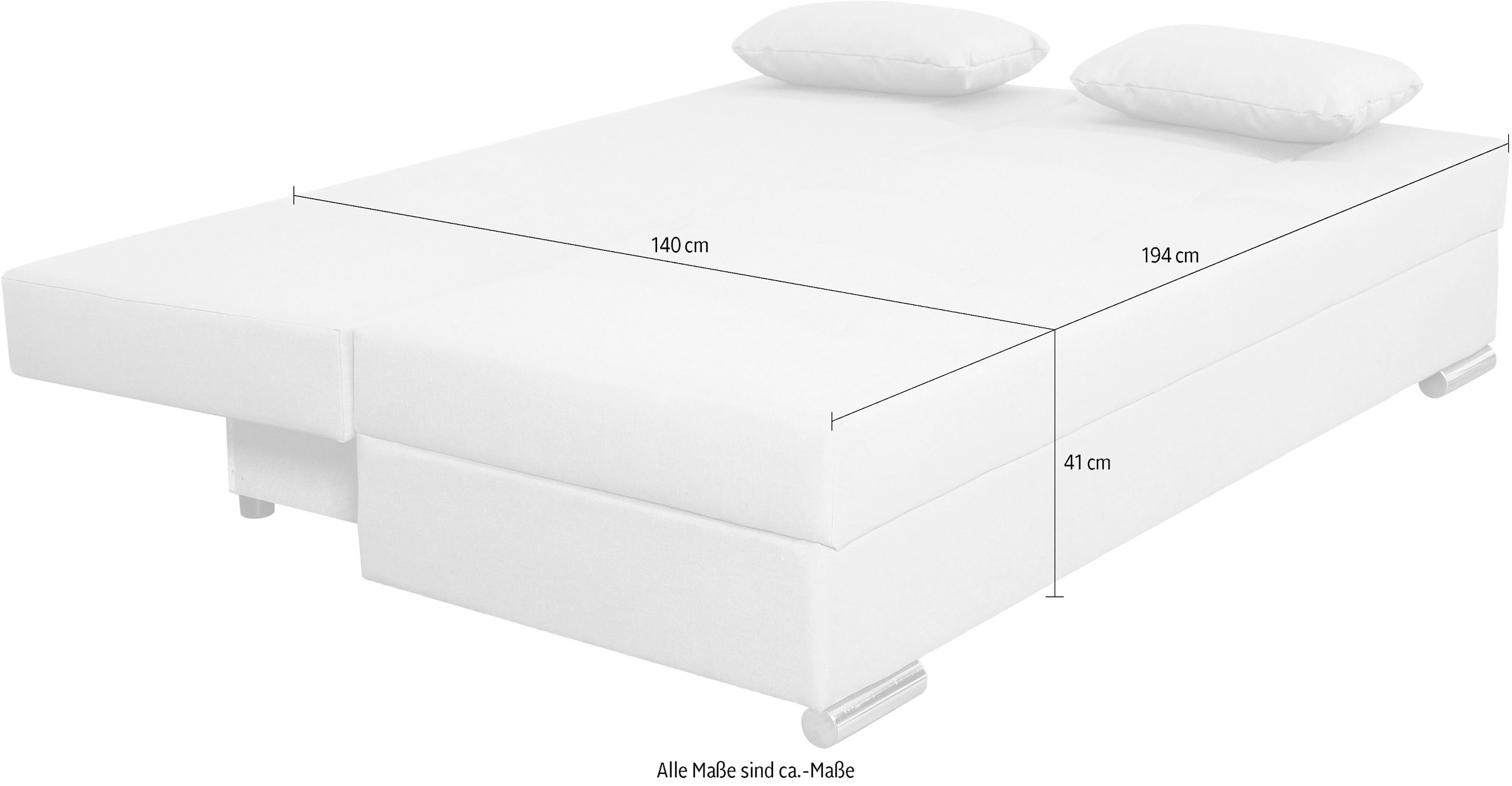 COLLECTION AB Schlafsofa »Tania, B: 194 cm, Liegefl. 140x194 cm, Federkern« Schlafcouch mit Gästebett inklusive Rückenkissen