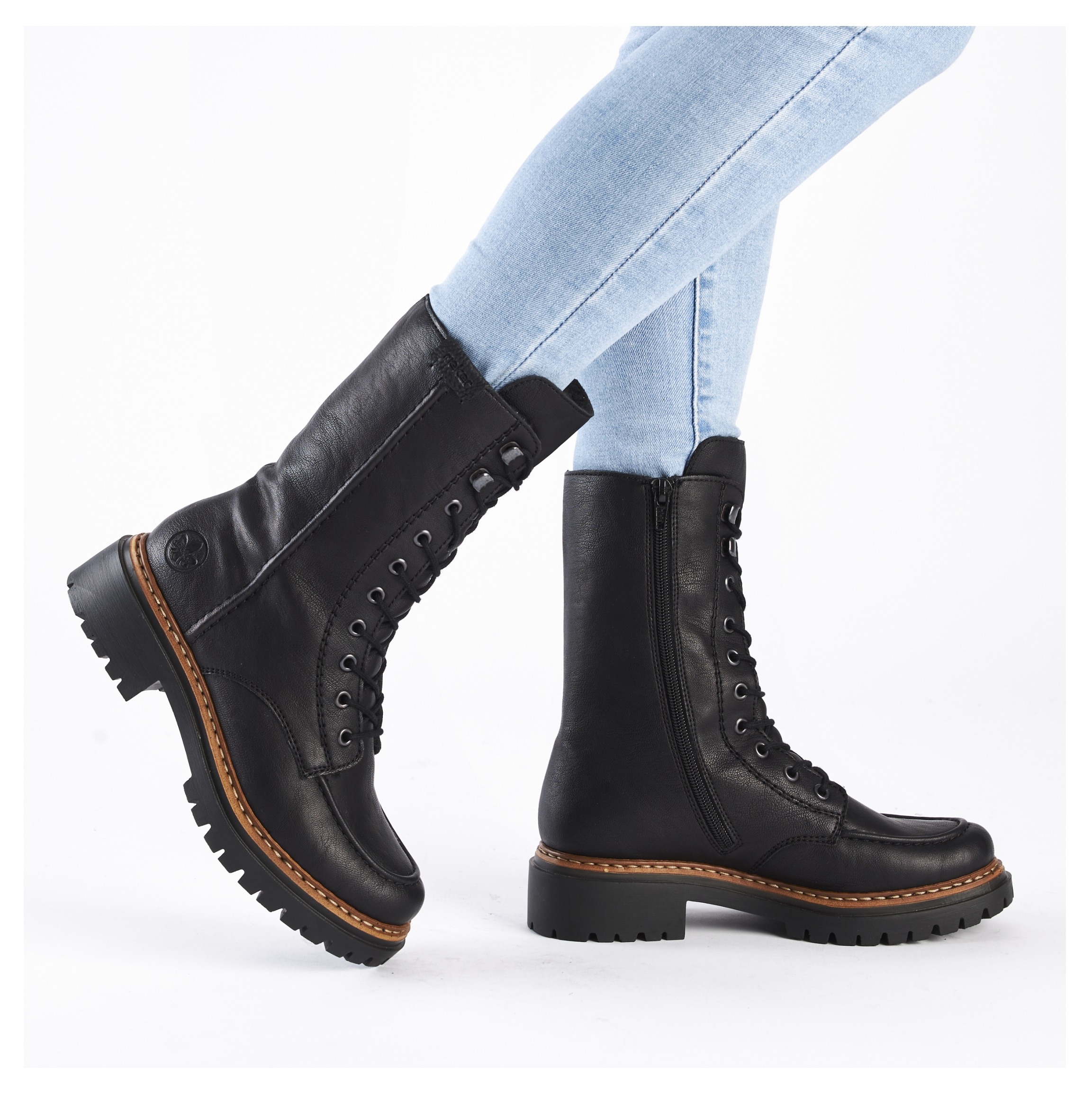 Rieker Winterstiefelette  , Blockabsatz, Schnürstiefelette, Schnürboots mit Warmfiutter
