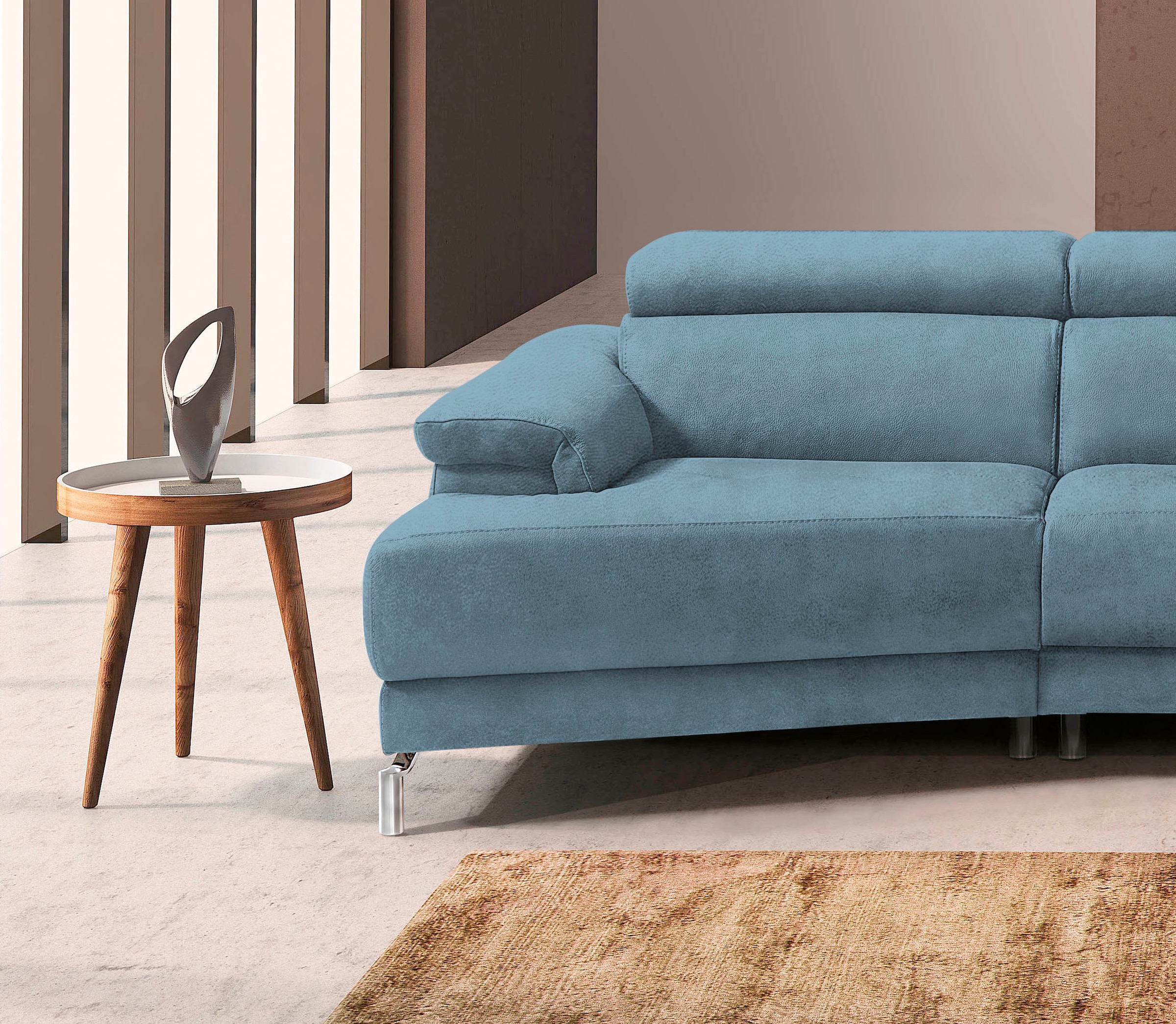 Egoitaliano Canapé d'angle »Soul, extravagantes Designsofa, Megasofa, super bequem, tolle Details« avec élément de finition trapèze, têtes réglables incluses