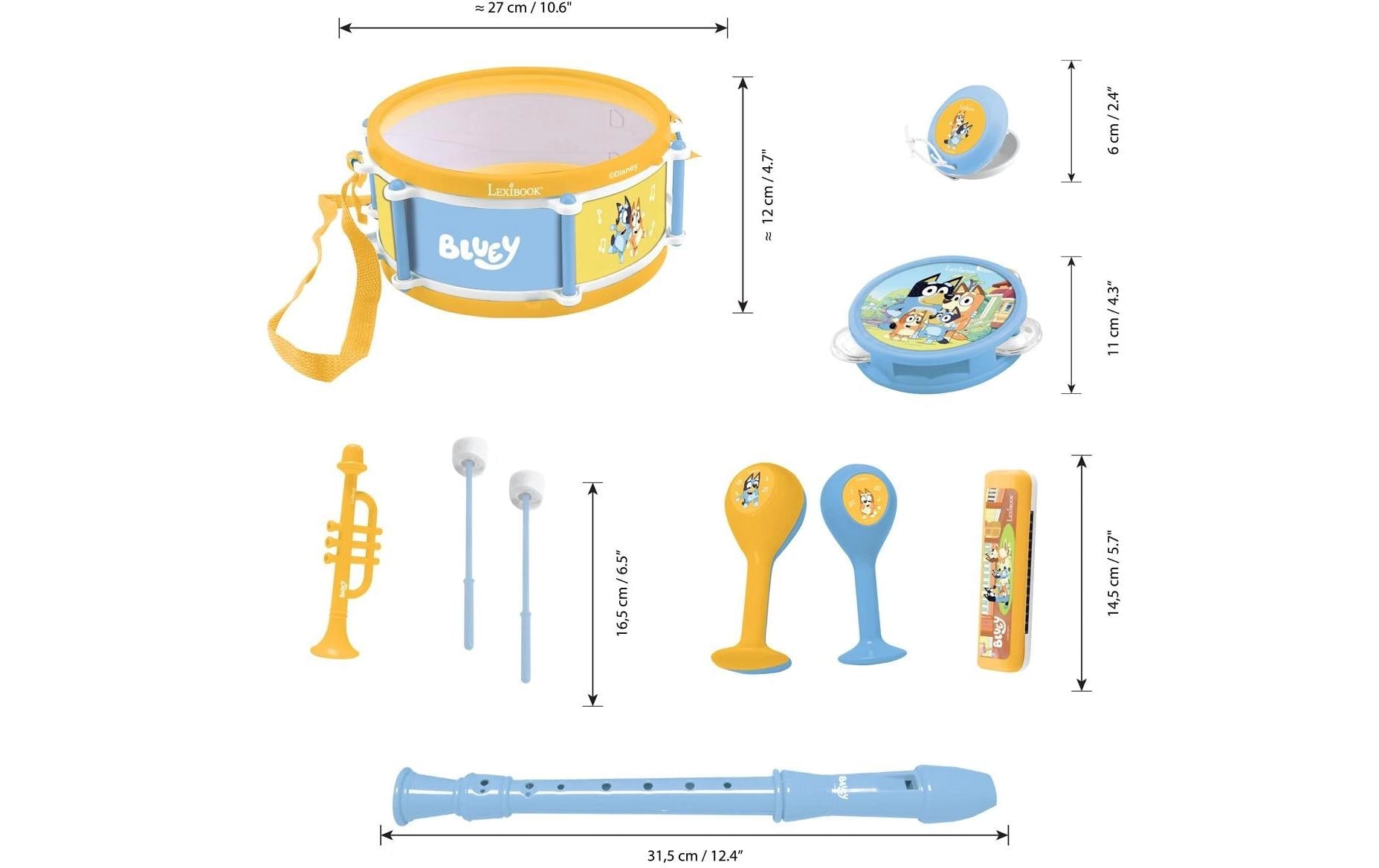 Lexibook® Jouet instrument de musique »Musikset Bluey 7-teilig«