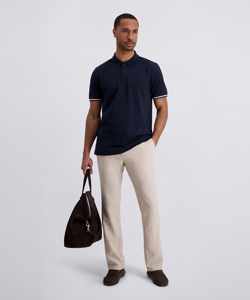 Pierre Cardin Poloshirt »Poloshirt uni pique« mit Logo Schriftzug